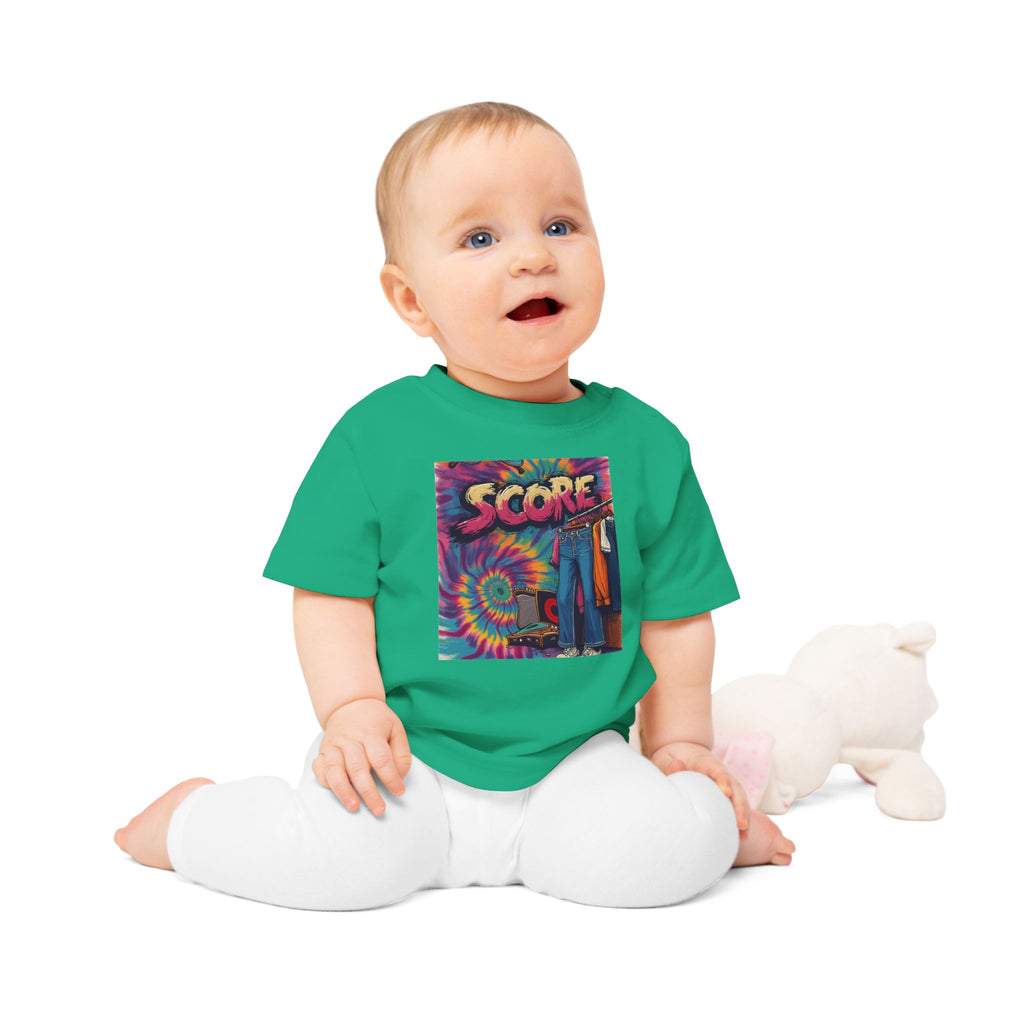 Score Tie-Dye Baby T-Shirt — Retro Arcade Vibe Infant Tee