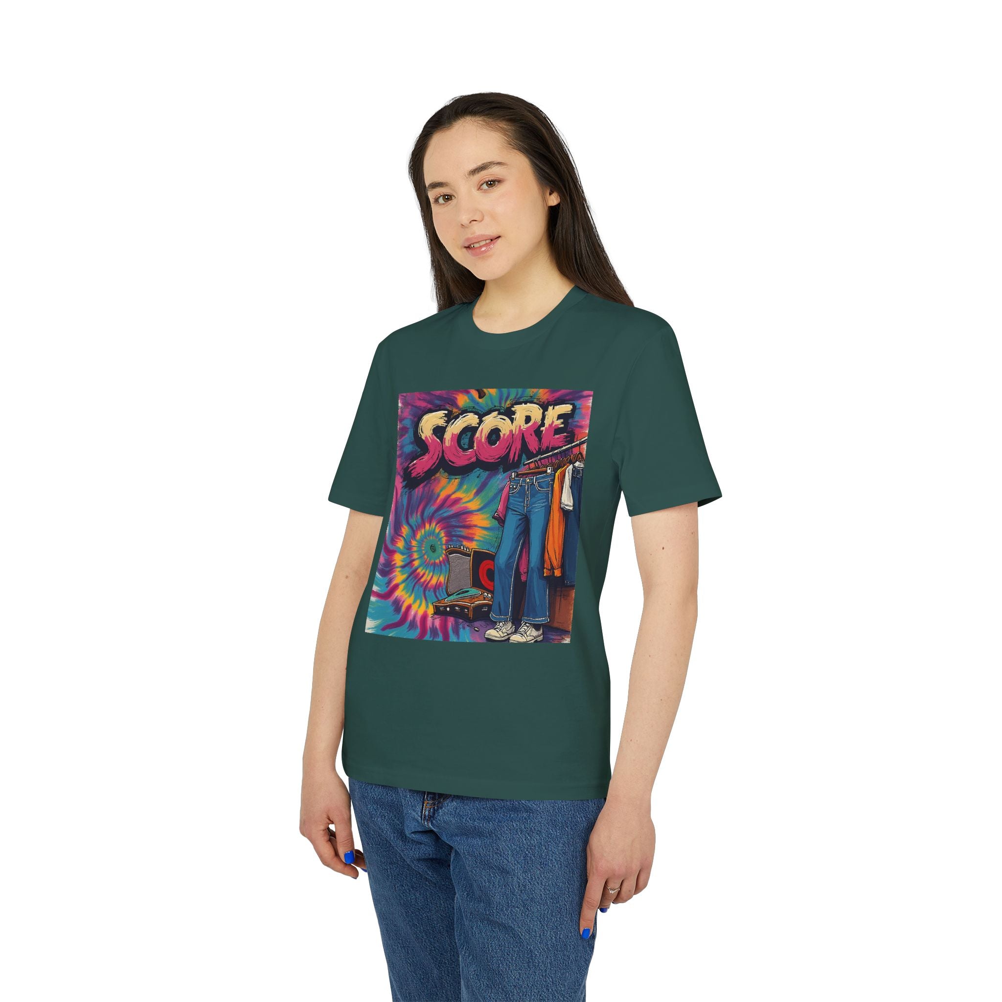 Score Tie-Dye Graphic T-Shirt — Retro 70s Skate Vibe