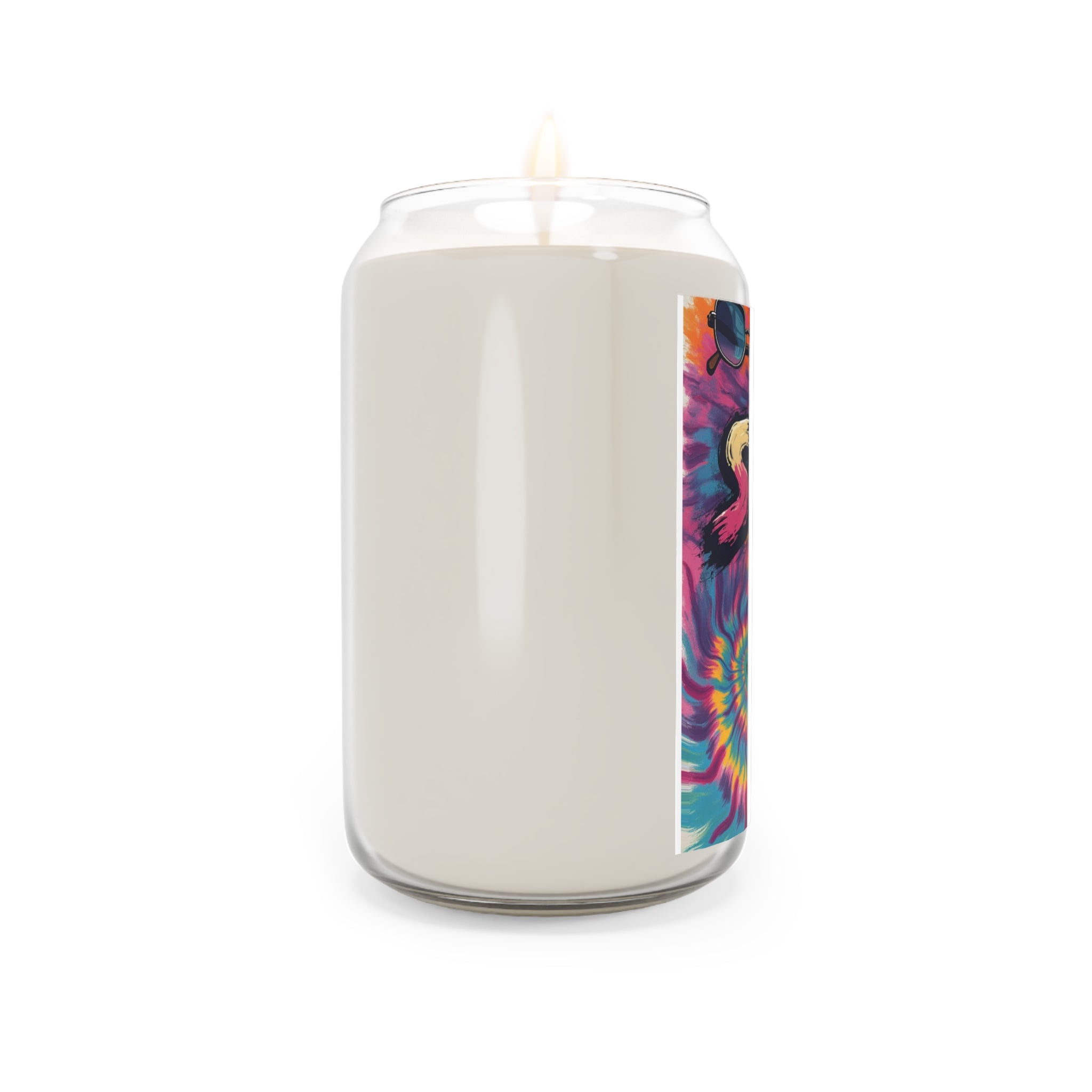 Score Tie-Dye Soy Candle — 13.75 oz Scented Jar (Retro Record & Closet Vibe)