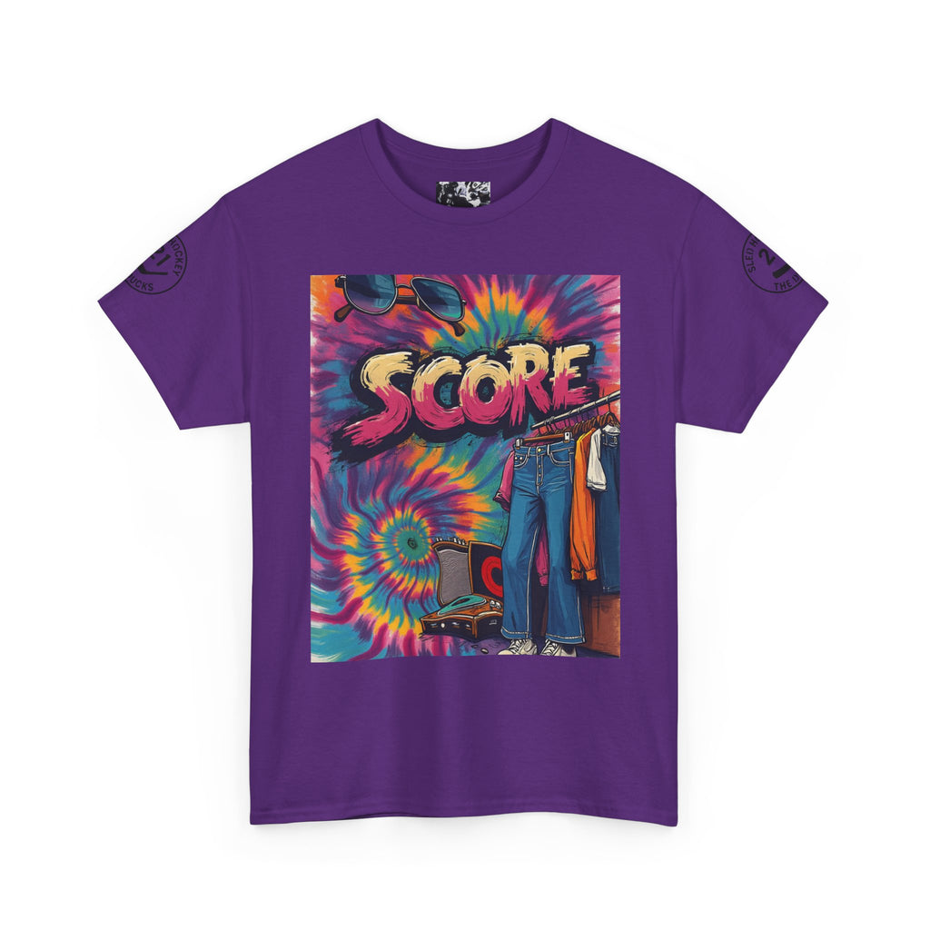 Score Tie-Dye Graphic Tee — Retro Skateboard Streetwear