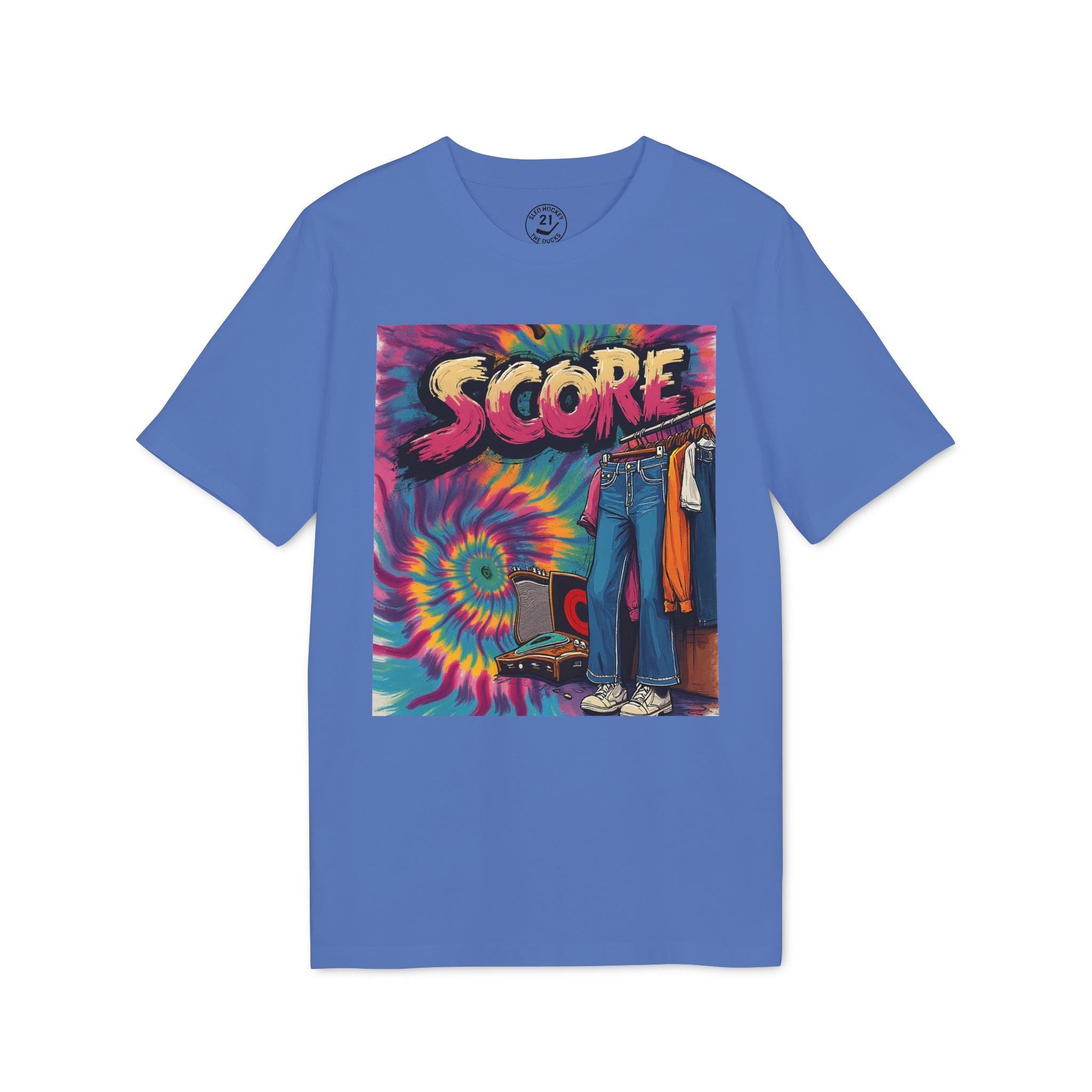 Score Tie-Dye Graphic T-Shirt — Retro 70s Skate Vibe