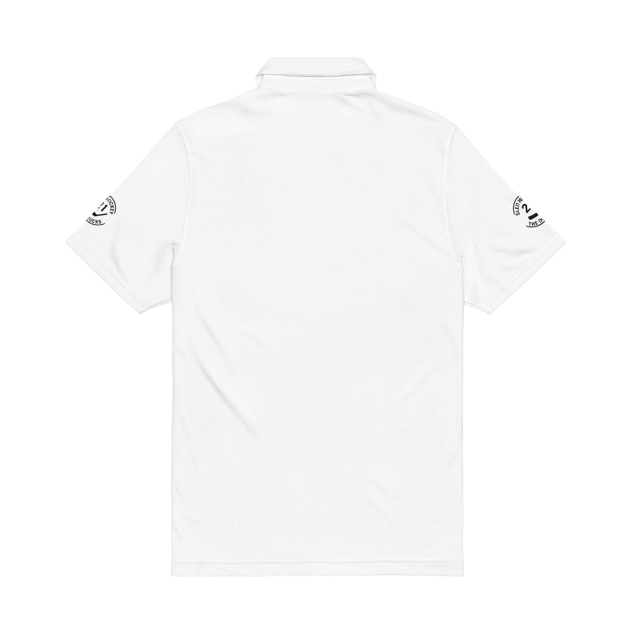 Embroidered Floral Skull Polo Shirt — White Men's Golf/Performance Polo