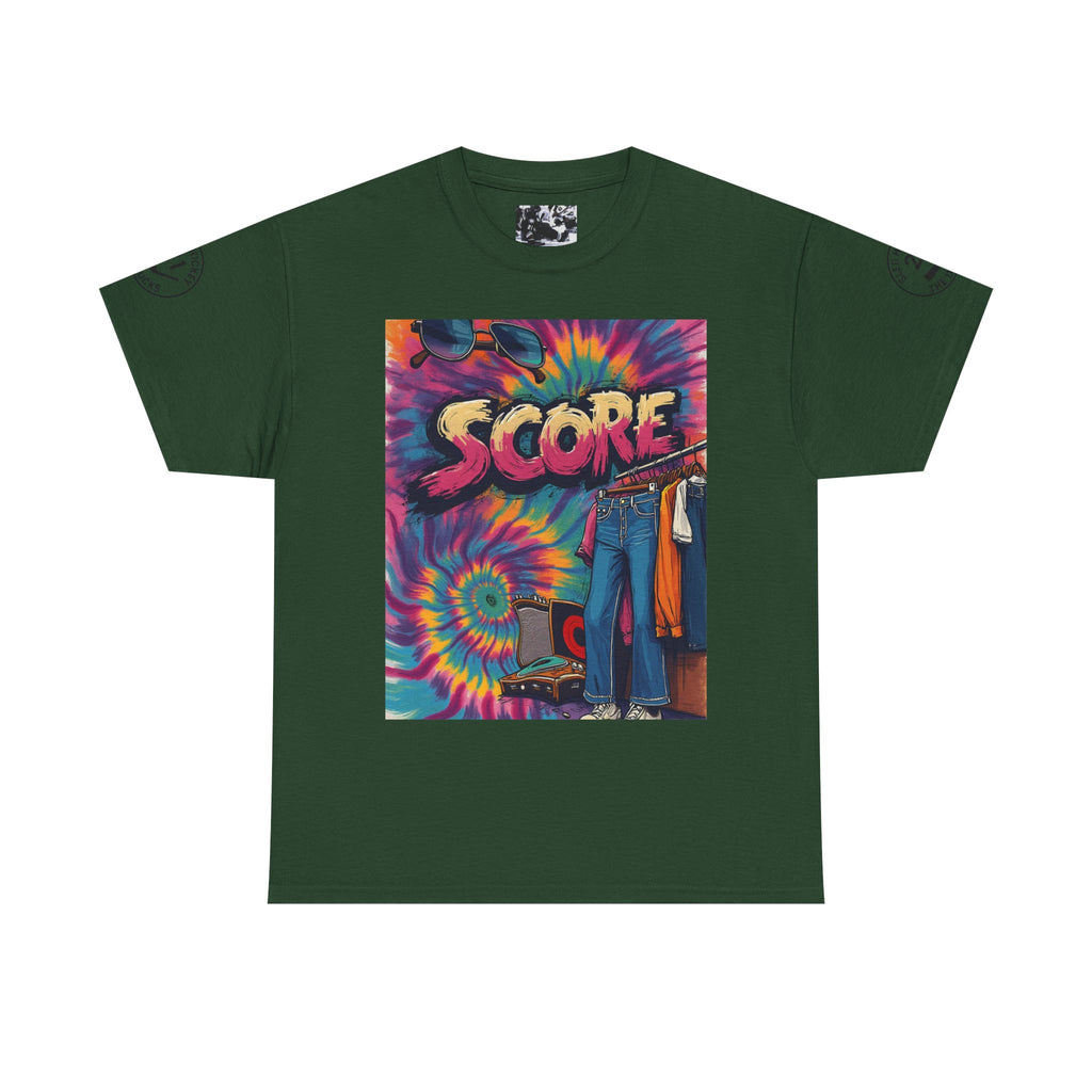 Score Tie-Dye Graphic Tee — Retro Skateboard Streetwear