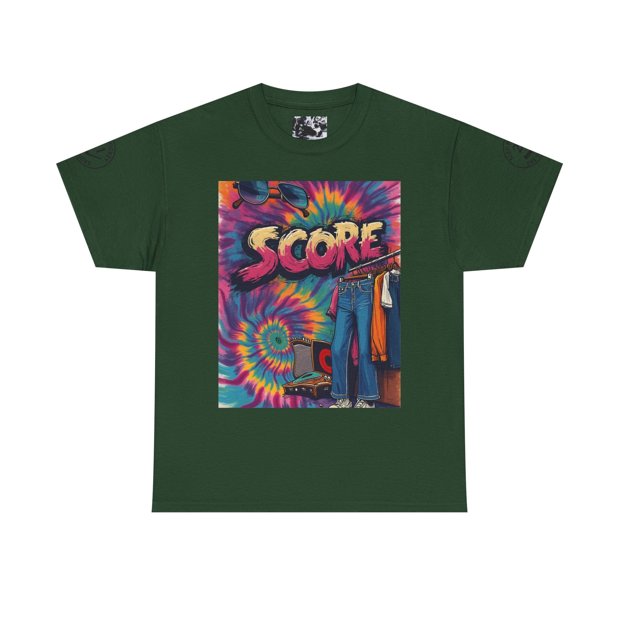 Score Tie-Dye Graphic Tee — Retro Skateboard Streetwear
