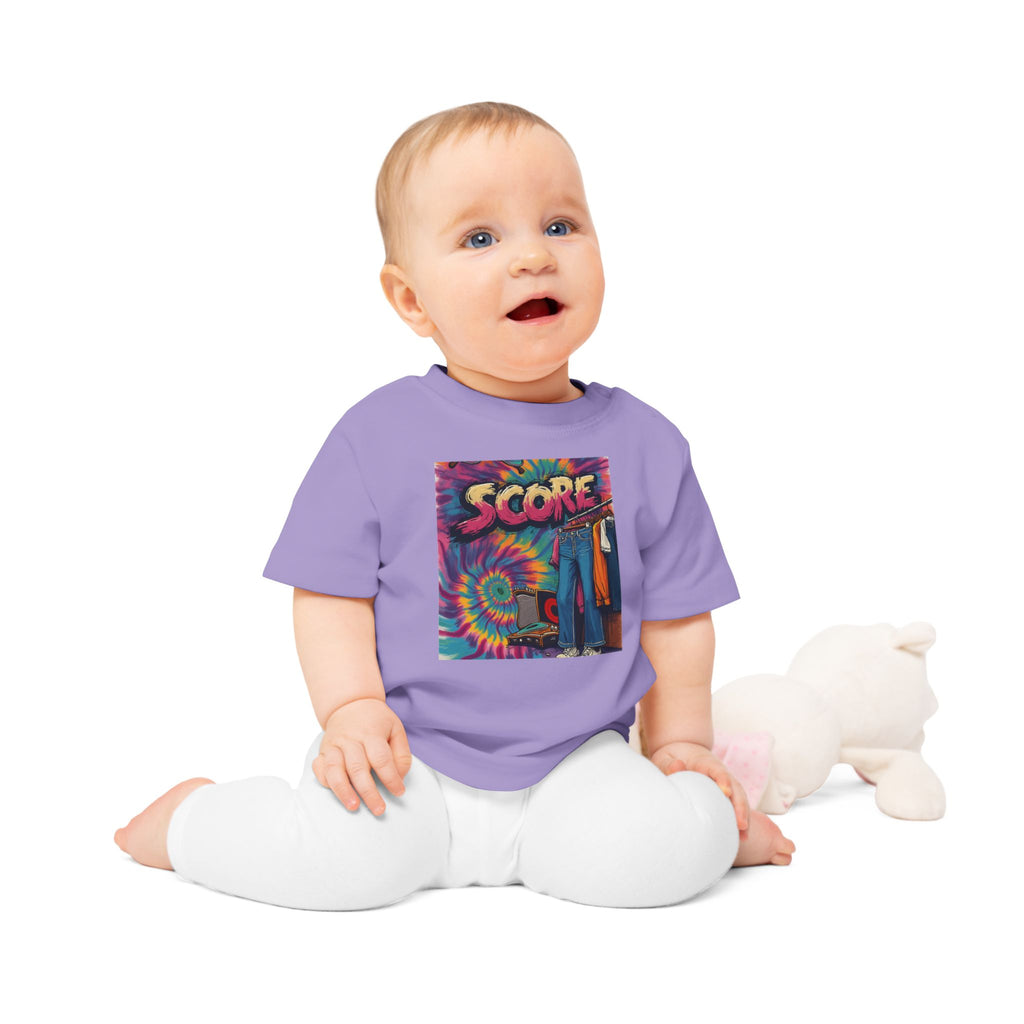 Score Tie-Dye Baby T-Shirt — Retro Arcade Vibe Infant Tee