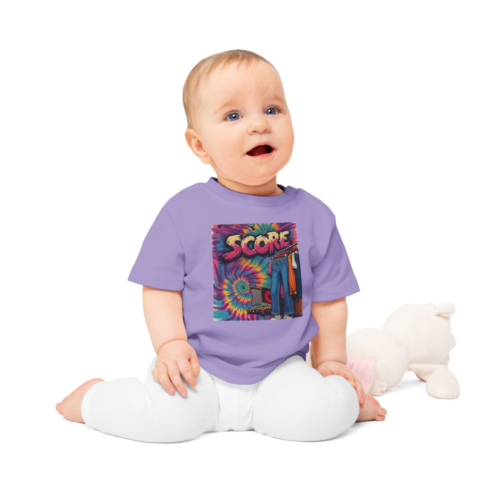 Score Tie-Dye Baby T-Shirt — Retro Arcade Vibe Infant Tee
