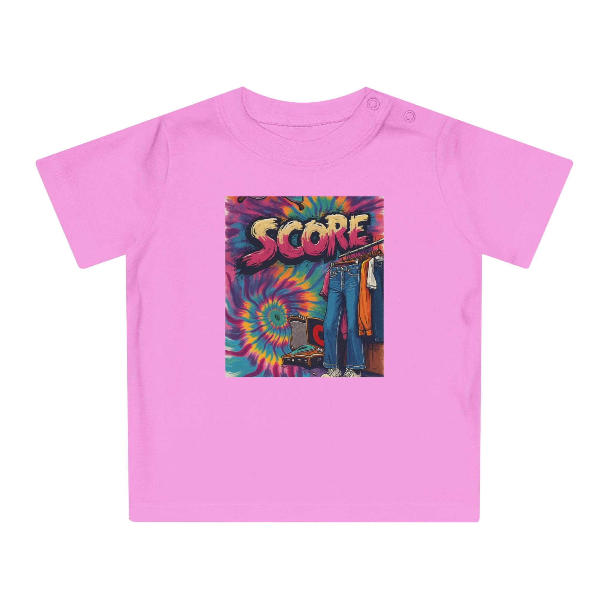 Score Tie-Dye Baby T-Shirt — Retro Arcade Vibe Infant Tee