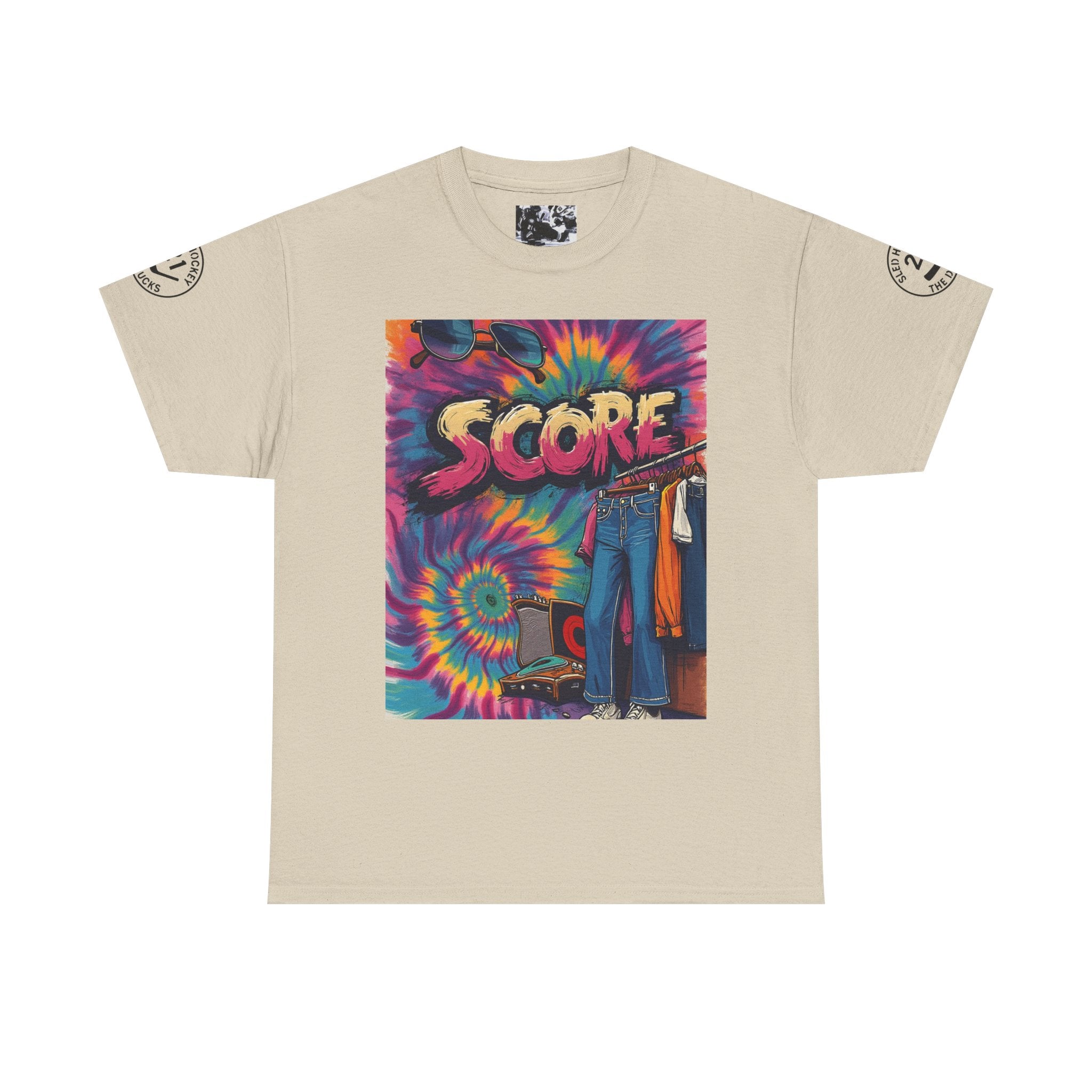 Score Tie-Dye Graphic Tee — Retro Skateboard Streetwear