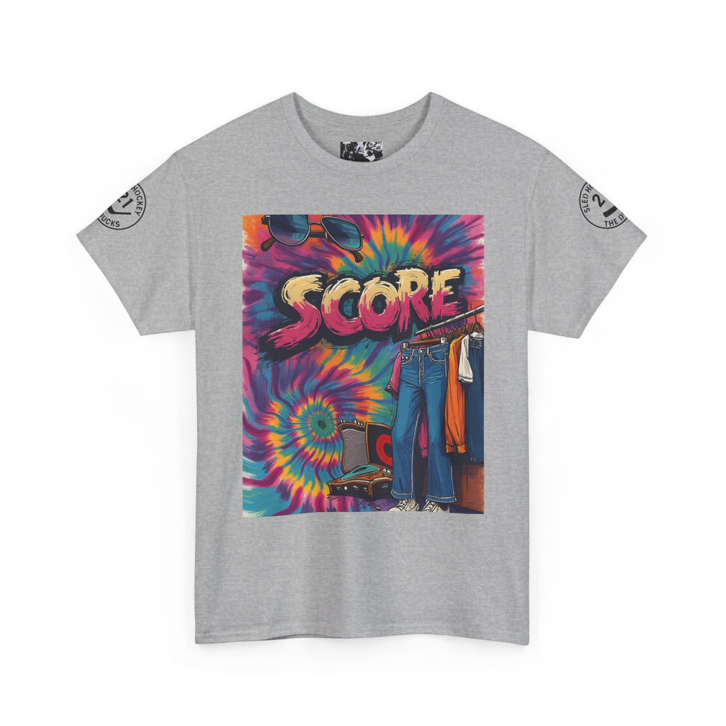 Score Tie-Dye Graphic Tee — Retro Skateboard Streetwear
