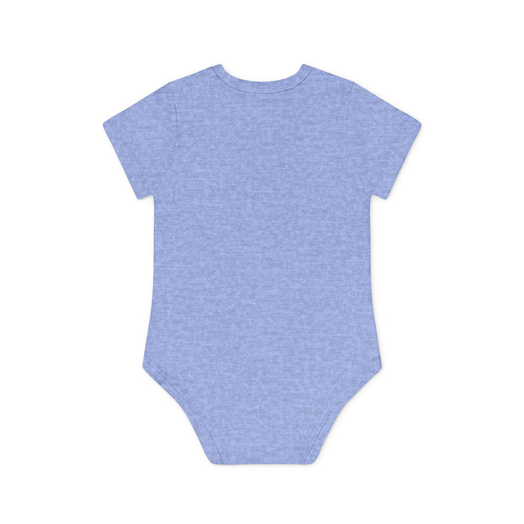 Hockey Baby Bodysuit — Cute Retro Goalie Graphic Organic Short Sleeve