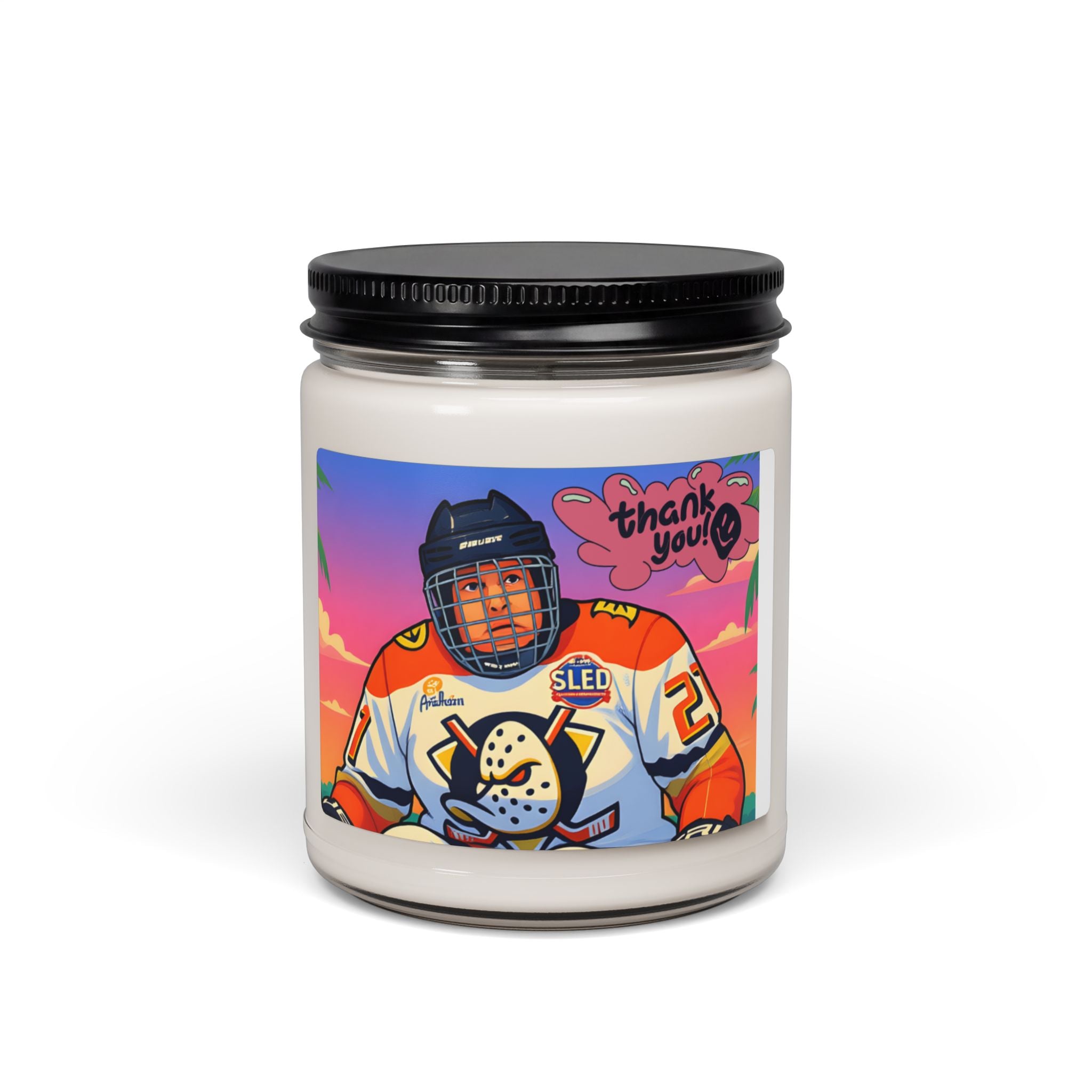 Hockey Player 'Thank You' Scented Soy Candle, 9oz