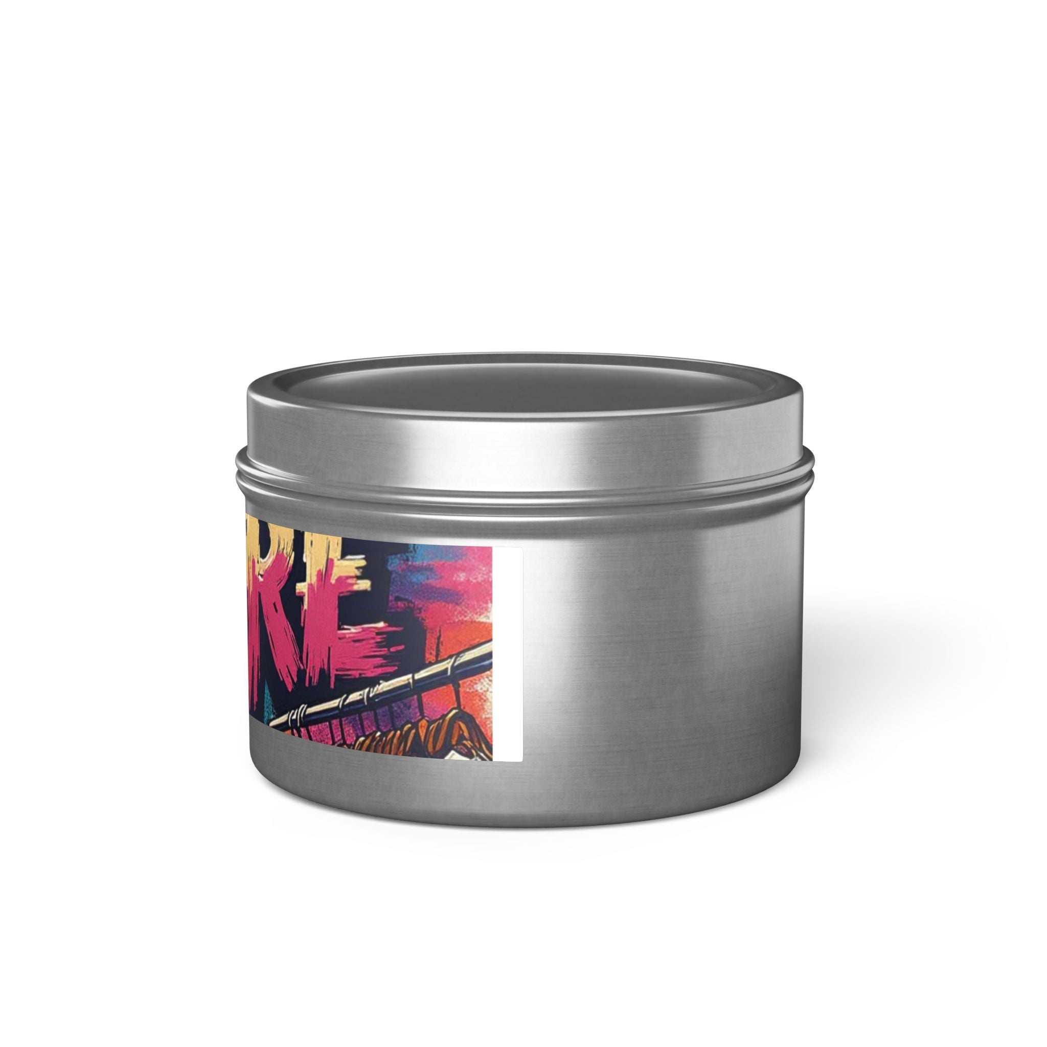 S C O R E Neon Brushstroke Tin Candle — Bold Gamer & Retro Arcade Scented Candle