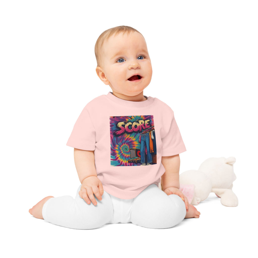 Score Tie-Dye Baby T-Shirt — Retro Arcade Vibe Infant Tee