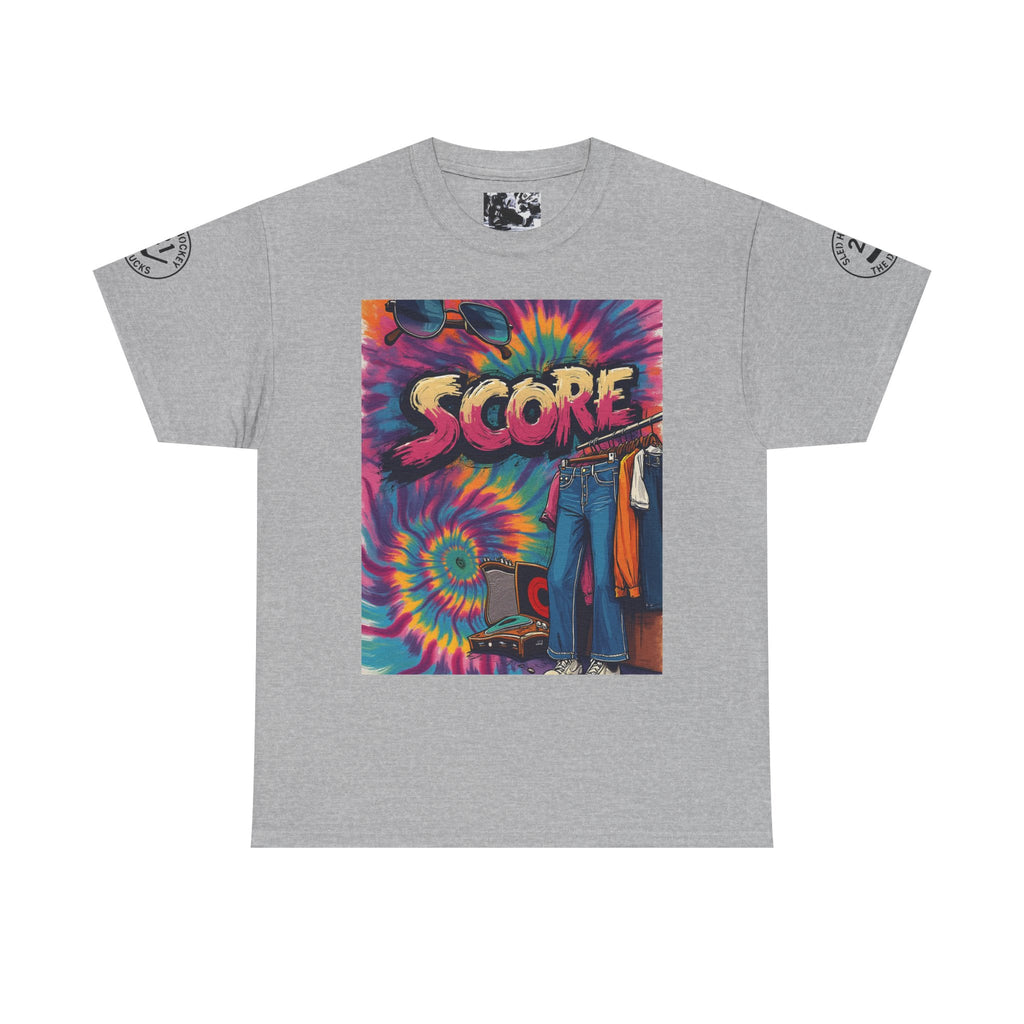 Score Tie-Dye Graphic Tee — Retro Skateboard Streetwear