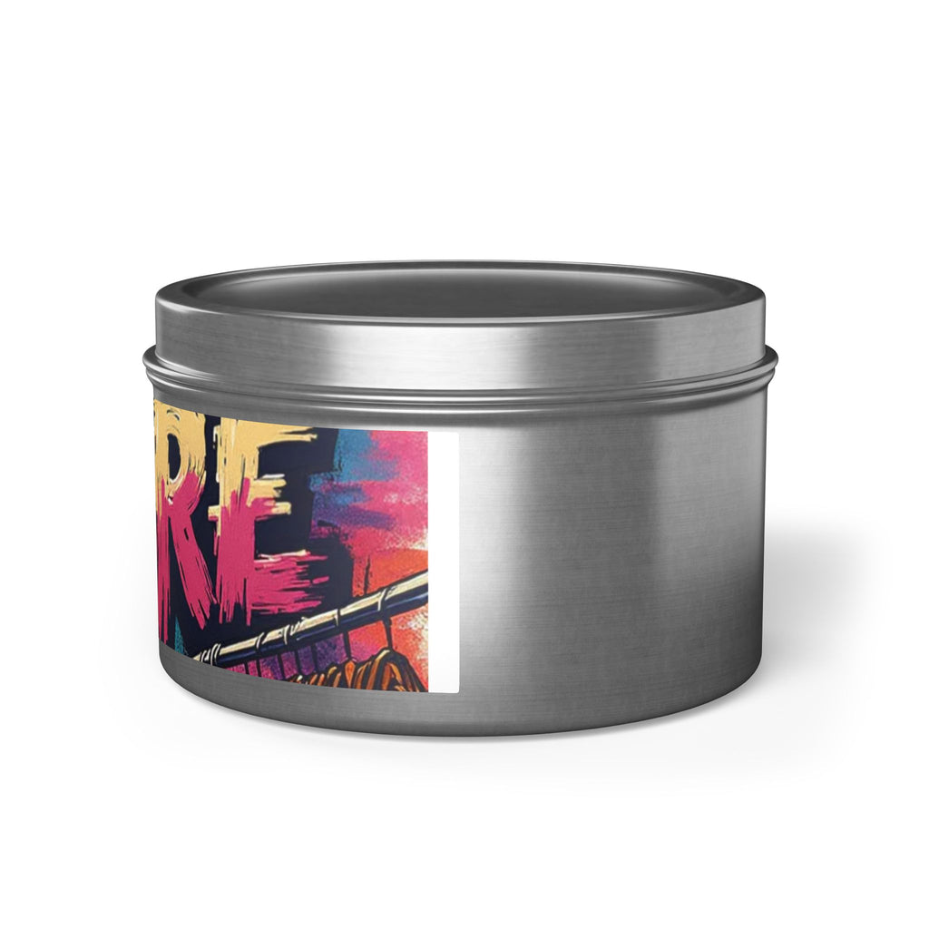 S C O R E Neon Brushstroke Tin Candle — Bold Gamer & Retro Arcade Scented Candle
