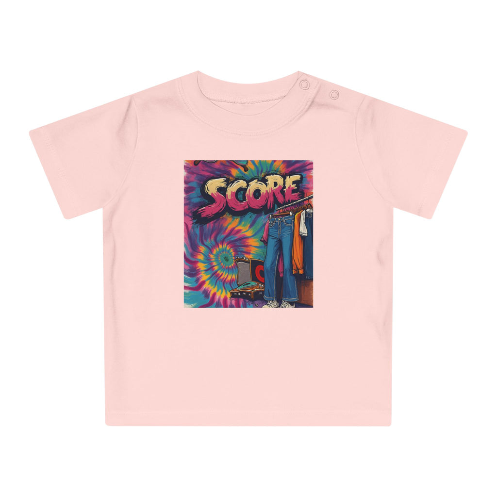 Score Tie-Dye Baby T-Shirt — Retro Arcade Vibe Infant Tee