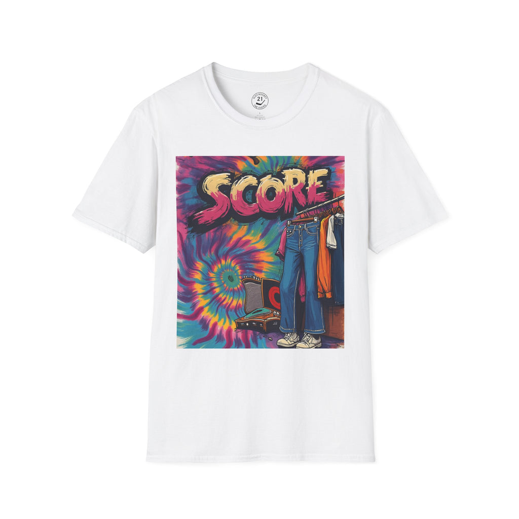 Retro Tie-Dye "Score" Graphic T-Shirt