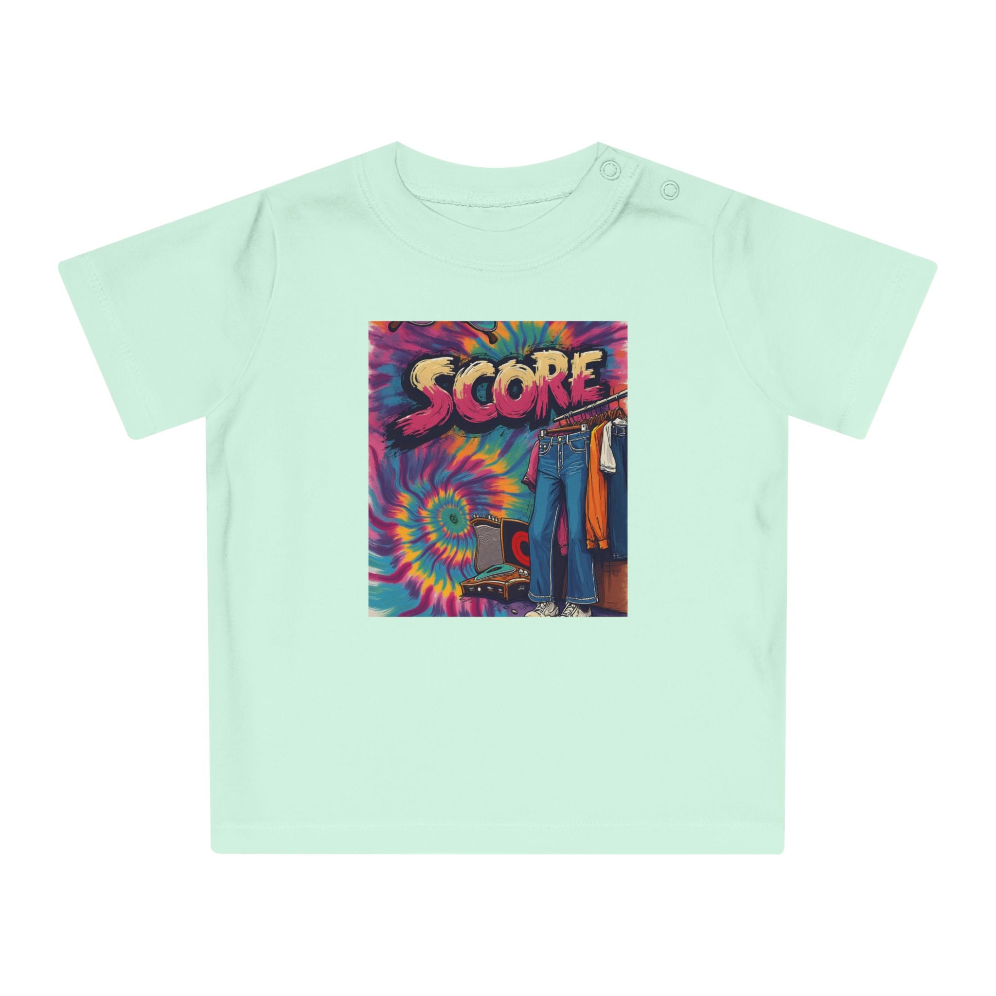 Score Tie-Dye Baby T-Shirt — Retro Arcade Vibe Infant Tee