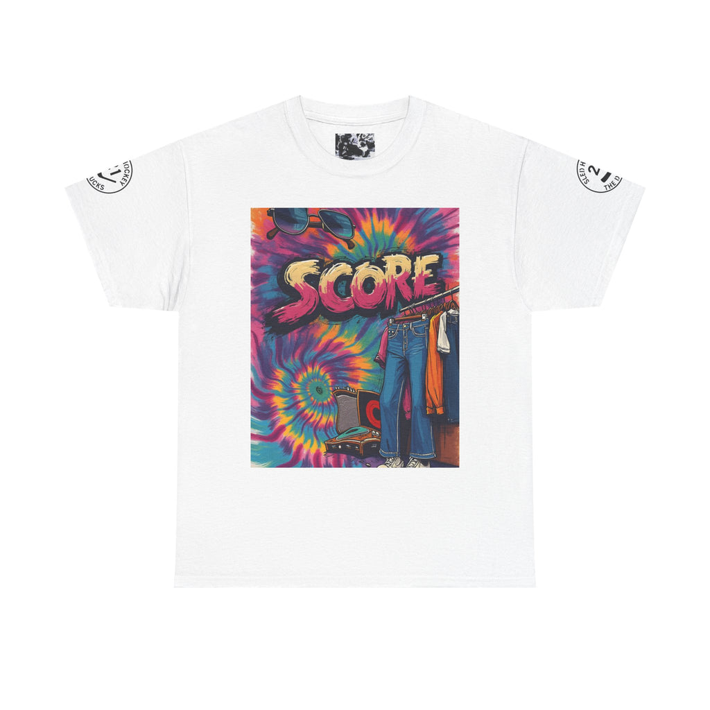 Score Tie-Dye Graphic Tee — Retro Skateboard Streetwear
