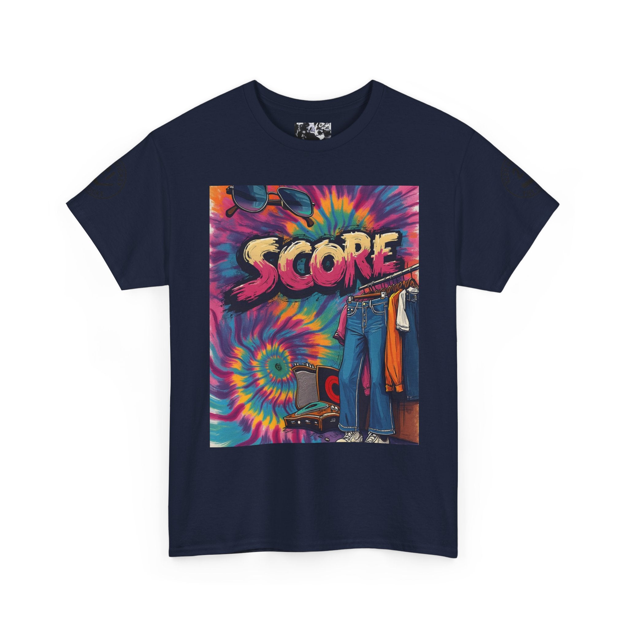 Score Tie-Dye Graphic Tee — Retro Skateboard Streetwear
