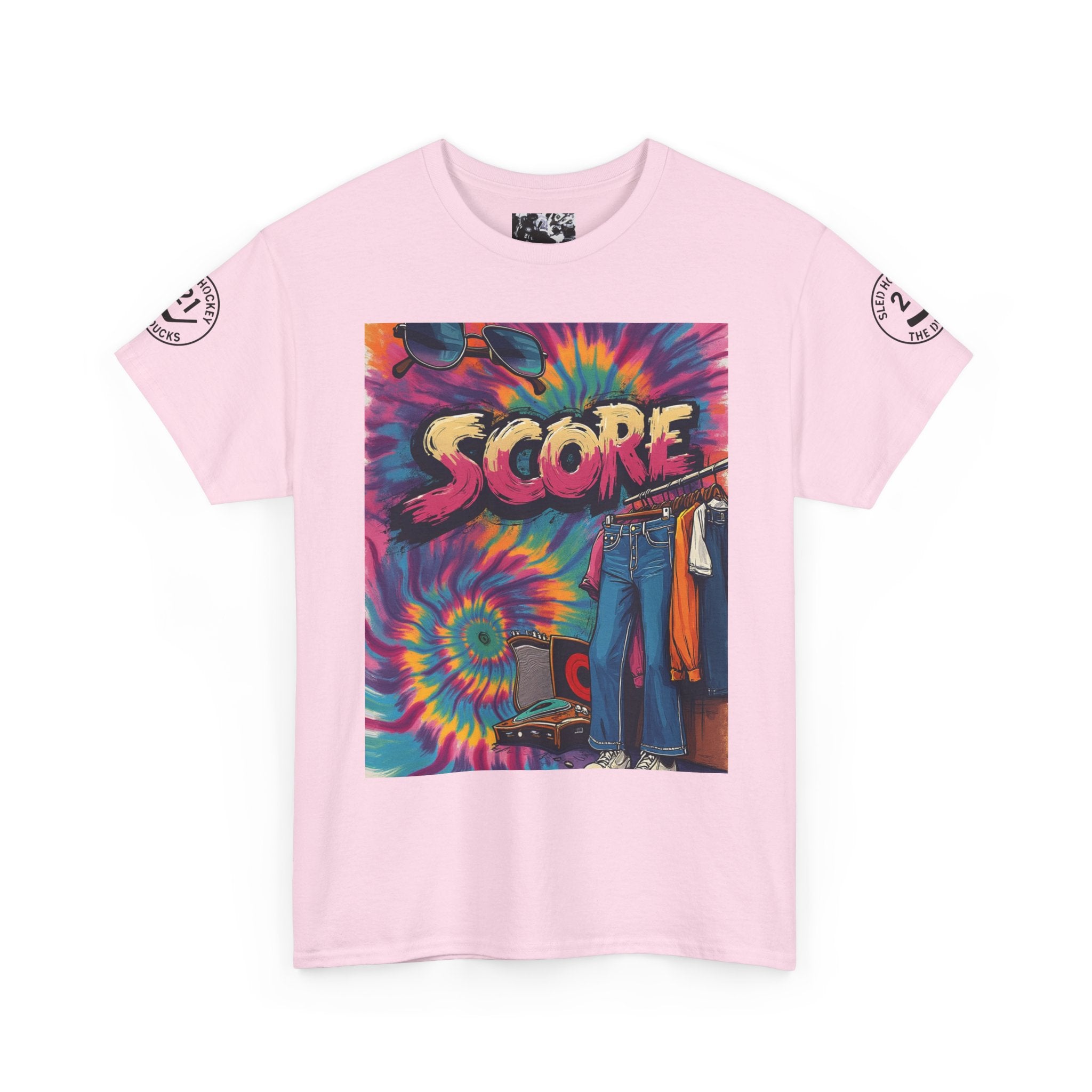 Score Tie-Dye Graphic Tee — Retro Skateboard Streetwear