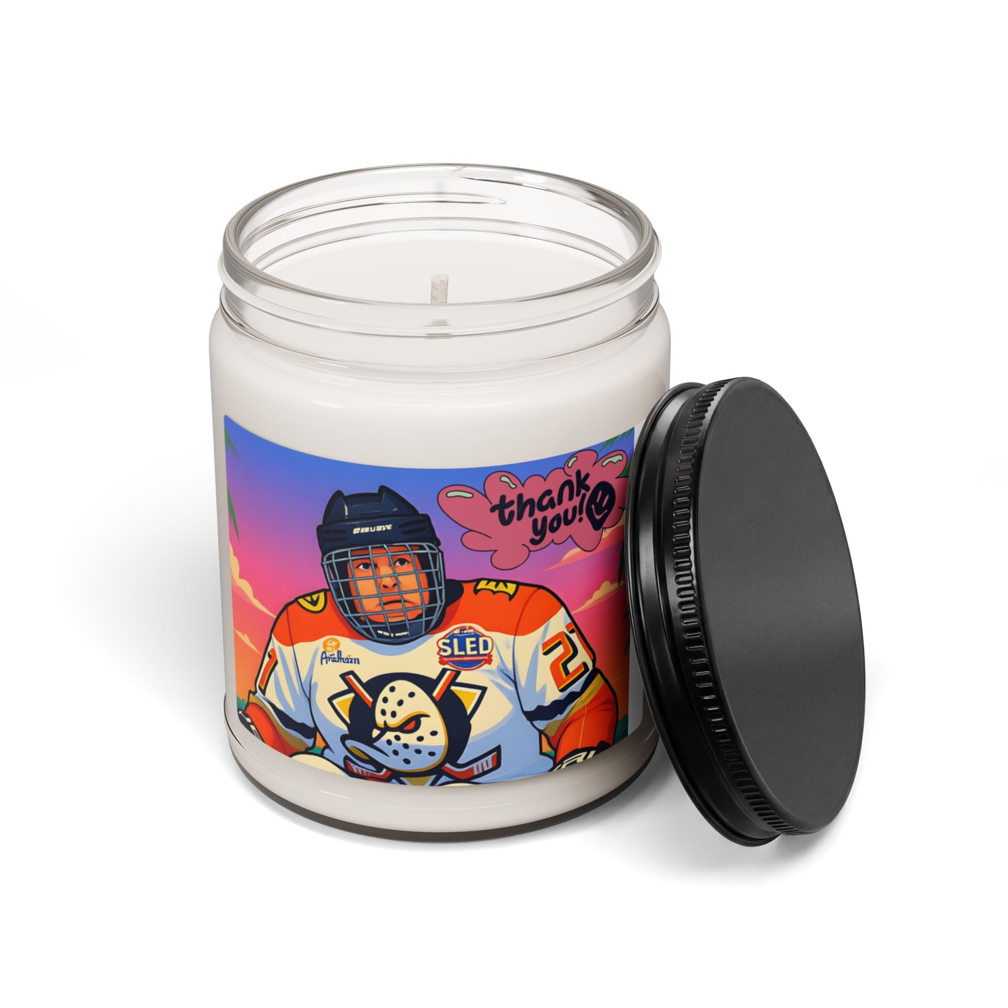 Hockey Player 'Thank You' Scented Soy Candle, 9oz