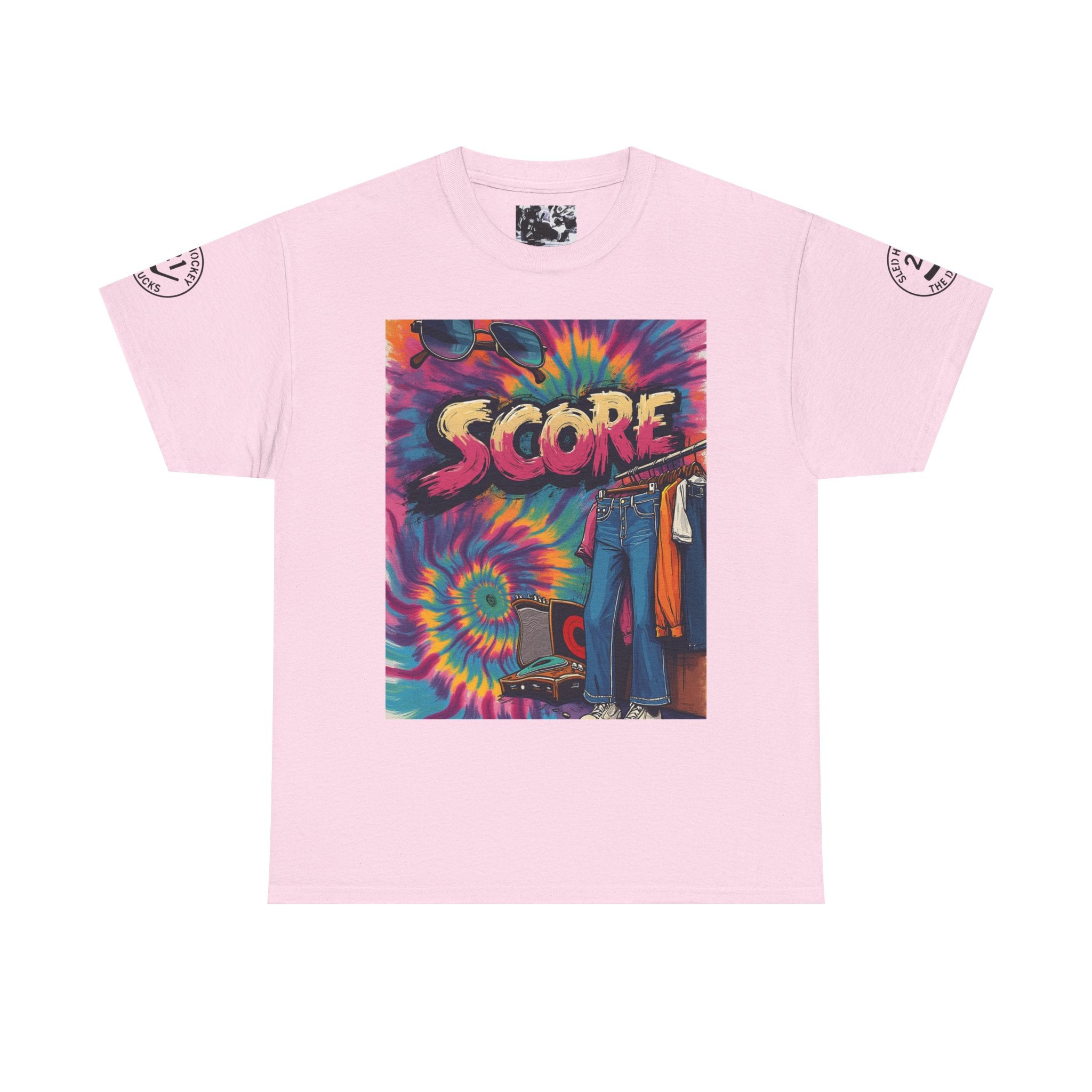 Score Tie-Dye Graphic Tee — Retro Skateboard Streetwear