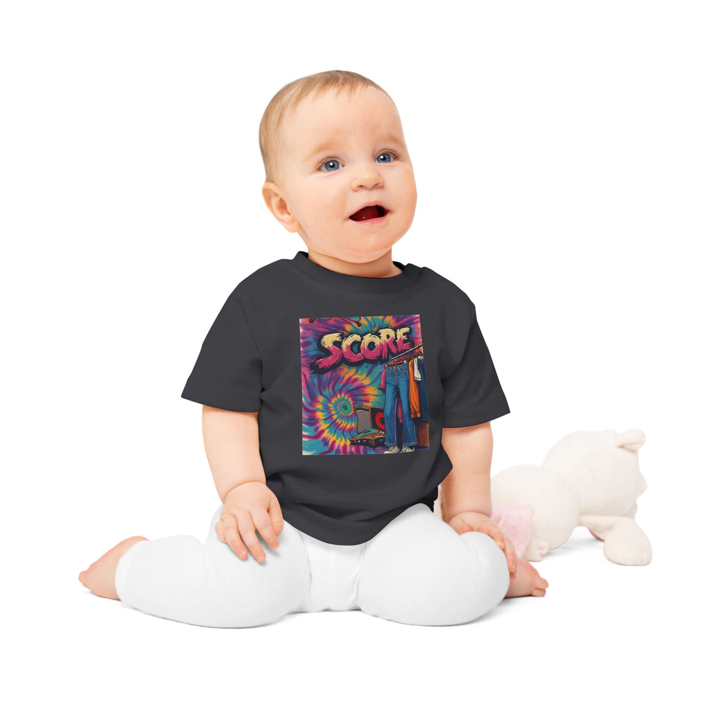 Score Tie-Dye Baby T-Shirt — Retro Arcade Vibe Infant Tee