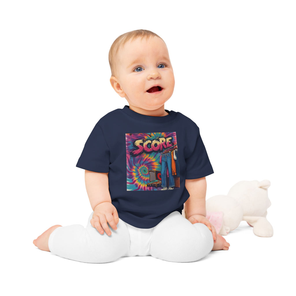 Score Tie-Dye Baby T-Shirt — Retro Arcade Vibe Infant Tee