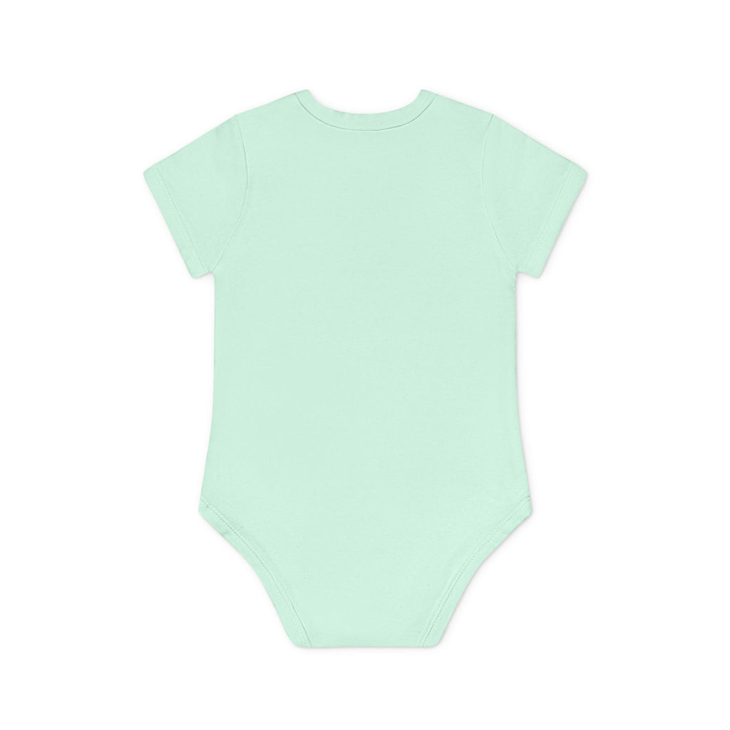 Hockey Baby Bodysuit — Cute Retro Goalie Graphic Organic Short Sleeve