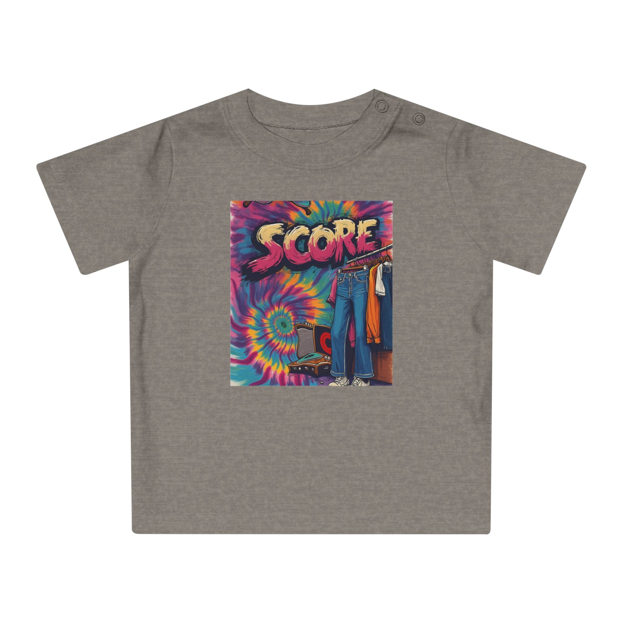 Score Tie-Dye Baby T-Shirt — Retro Arcade Vibe Infant Tee