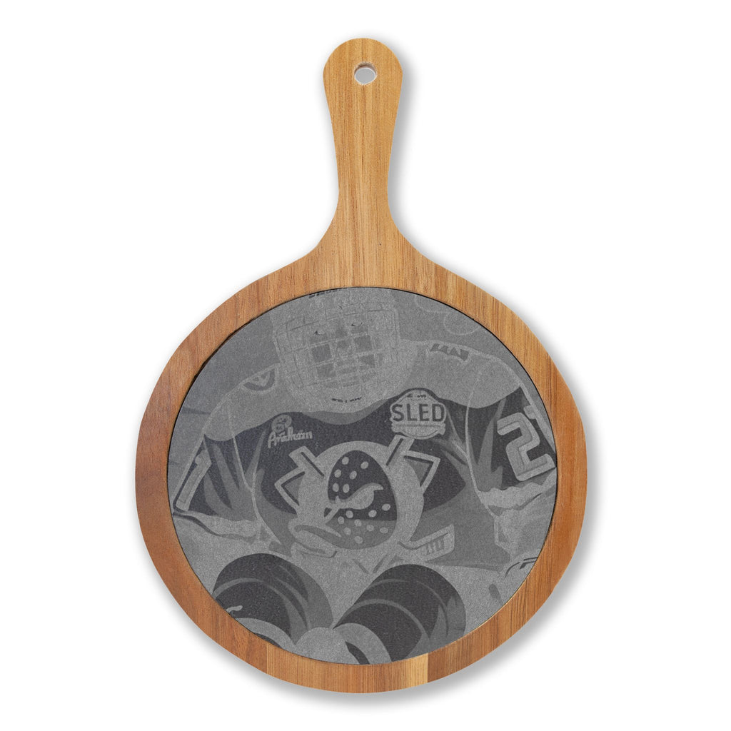 Engraved Oak Charcuterie Board with Marble Inlay & Cheese Knives