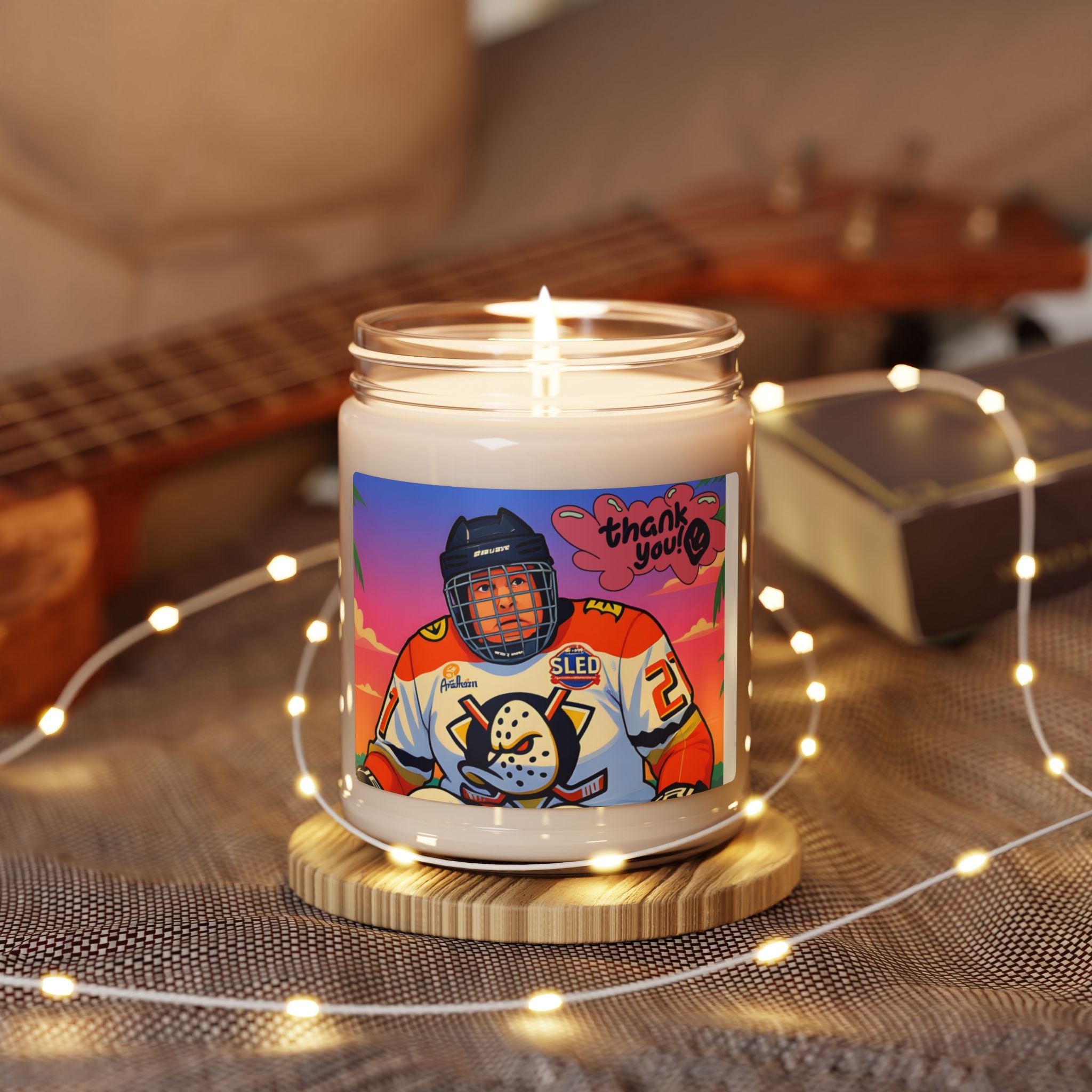 Hockey Player 'Thank You' Scented Soy Candle, 9oz
