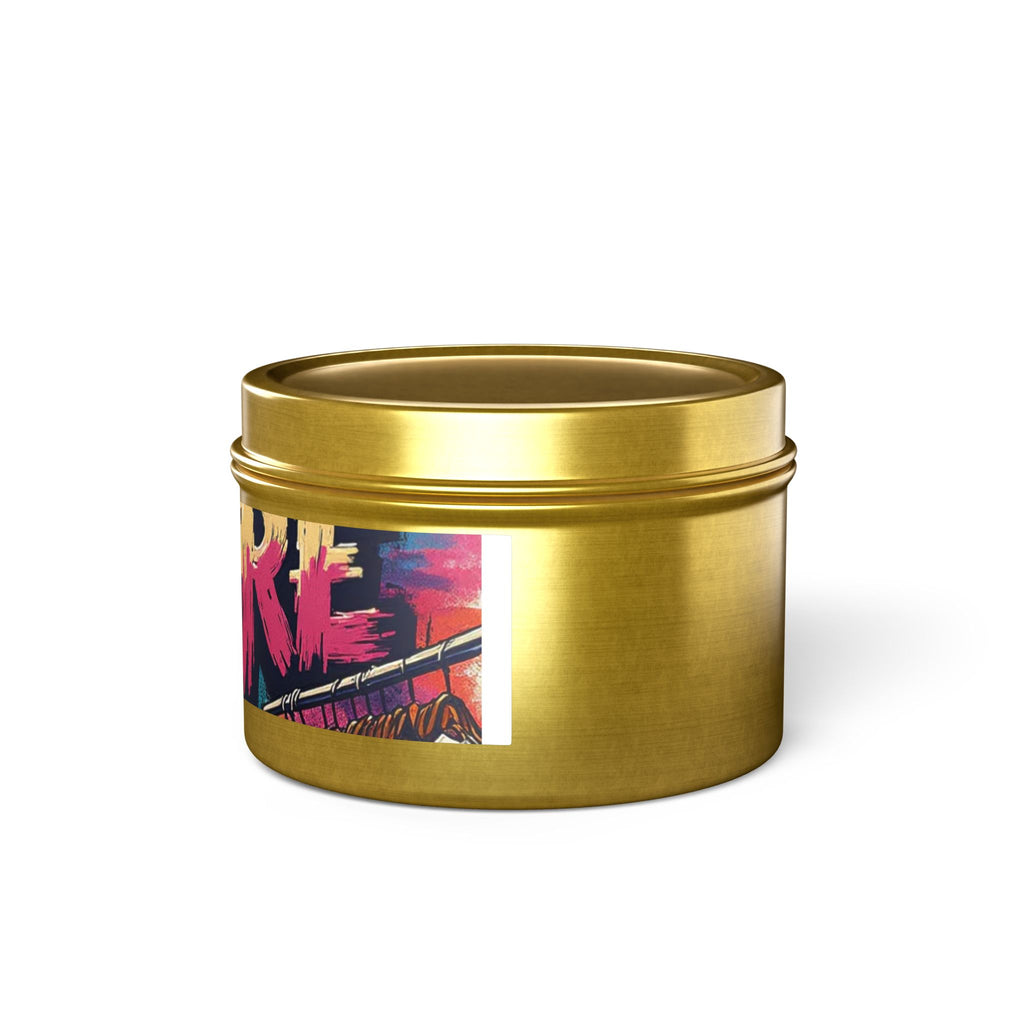 S C O R E Neon Brushstroke Tin Candle — Bold Gamer & Retro Arcade Scented Candle