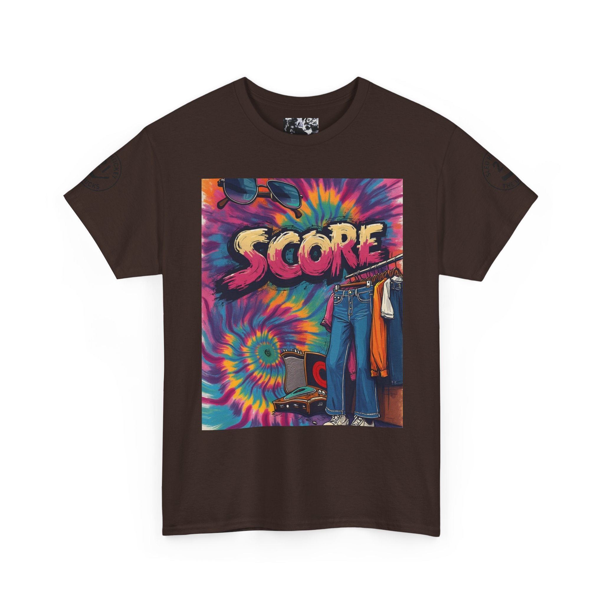 Score Tie-Dye Graphic Tee — Retro Skateboard Streetwear