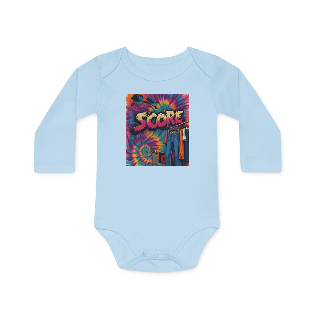 Baby Bodysuit - Retro Tie-Dye 'Score' Graphic