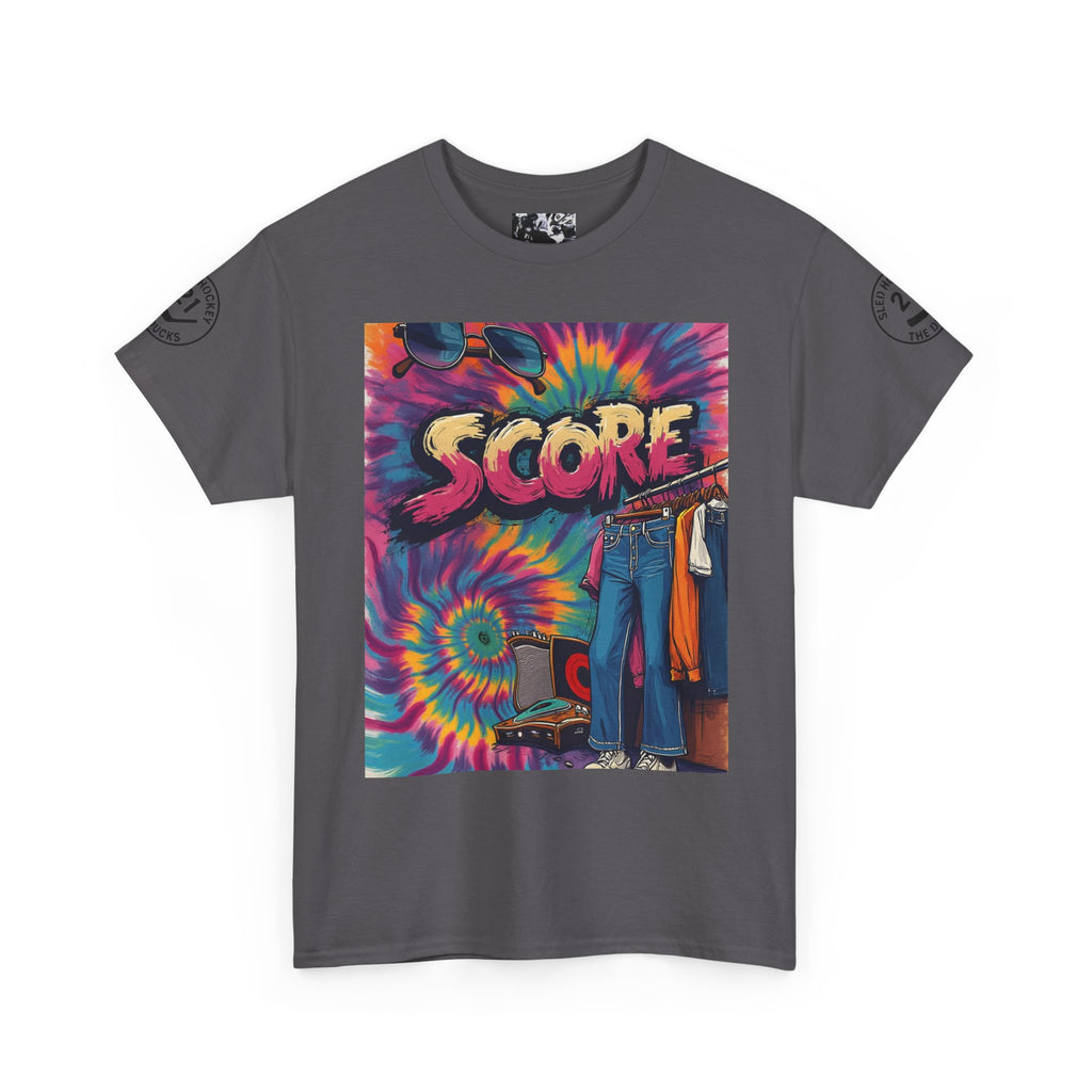 Score Tie-Dye Graphic Tee — Retro Skateboard Streetwear