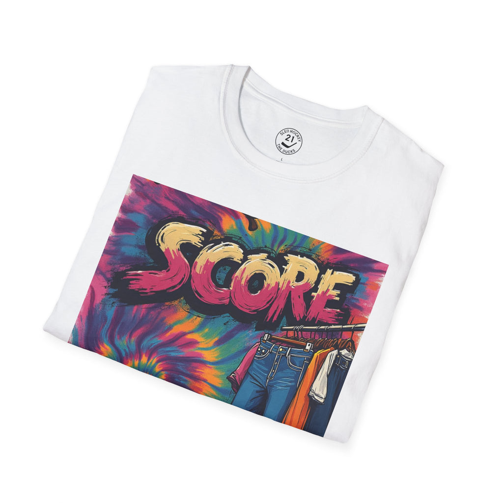 Retro Tie-Dye "Score" Graphic T-Shirt
