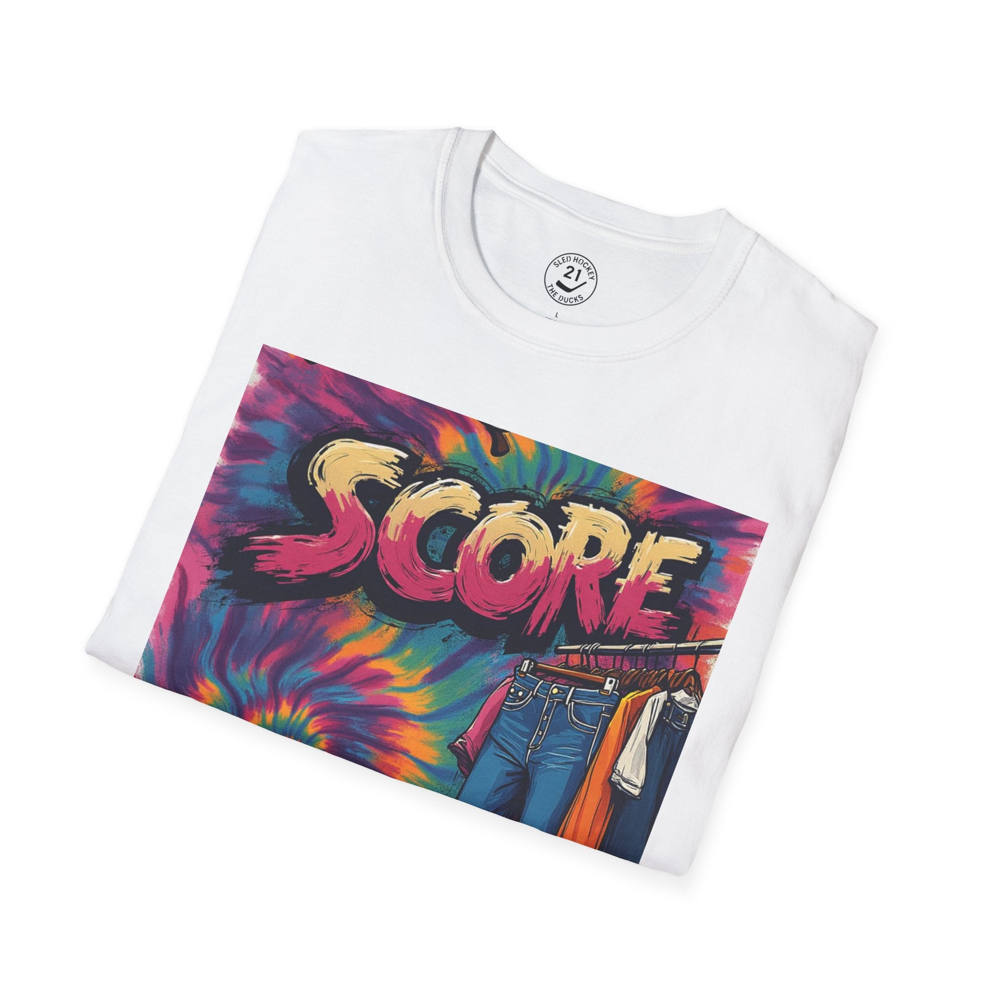 Retro Tie-Dye "Score" Graphic T-Shirt