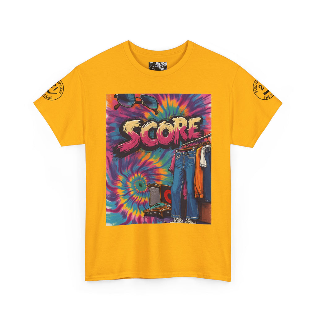 Score Tie-Dye Graphic Tee — Retro Skateboard Streetwear