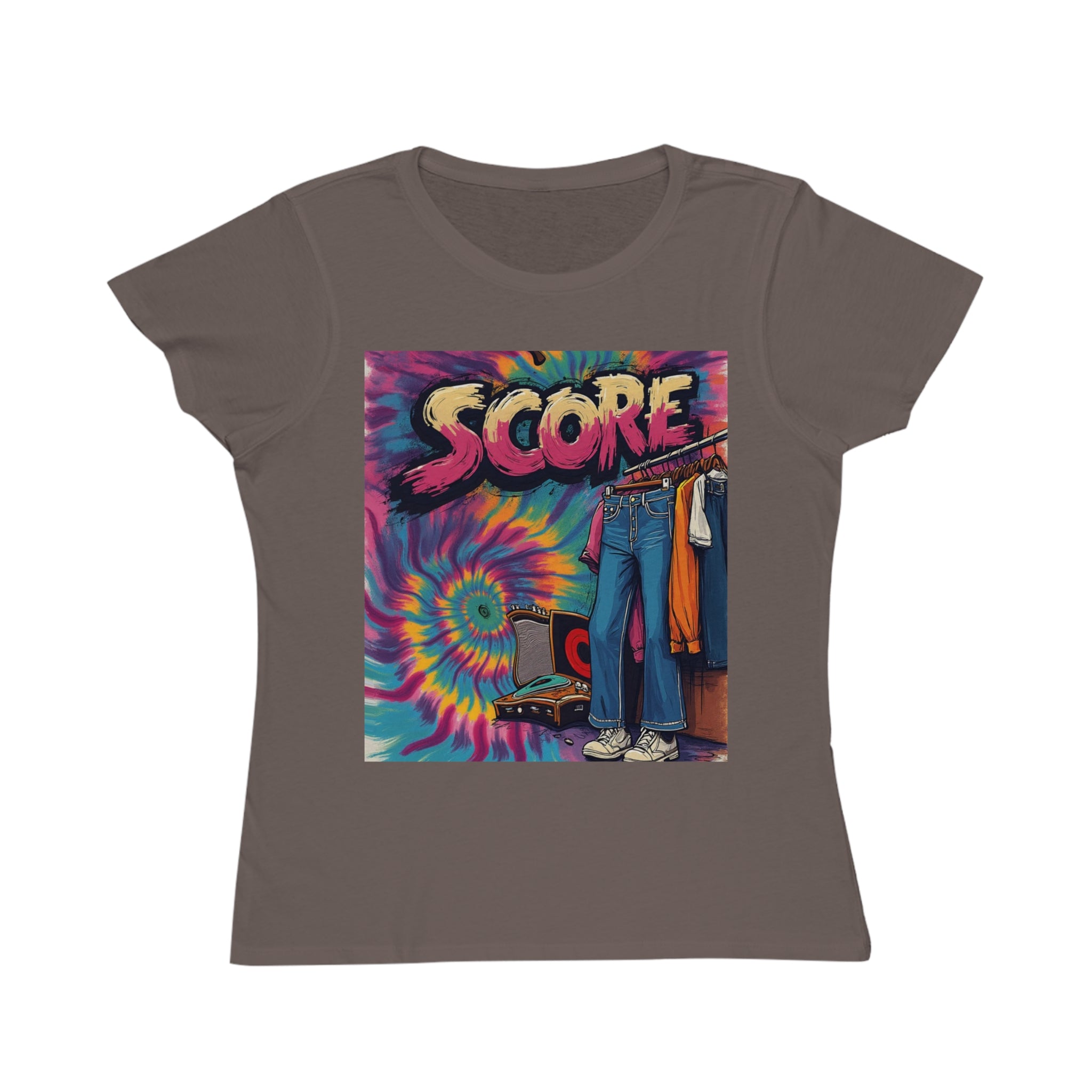 Score Retro Tie-Dye Graphic T-Shirt — Vintage Vinyl Record Design