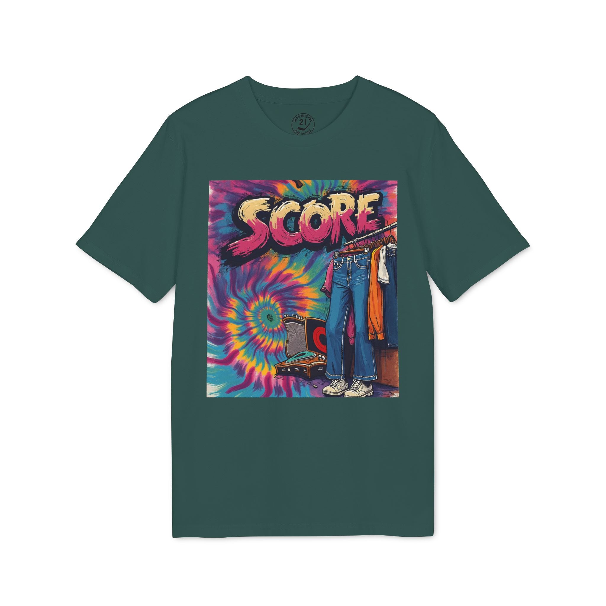 Score Tie-Dye Graphic T-Shirt — Retro 70s Skate Vibe