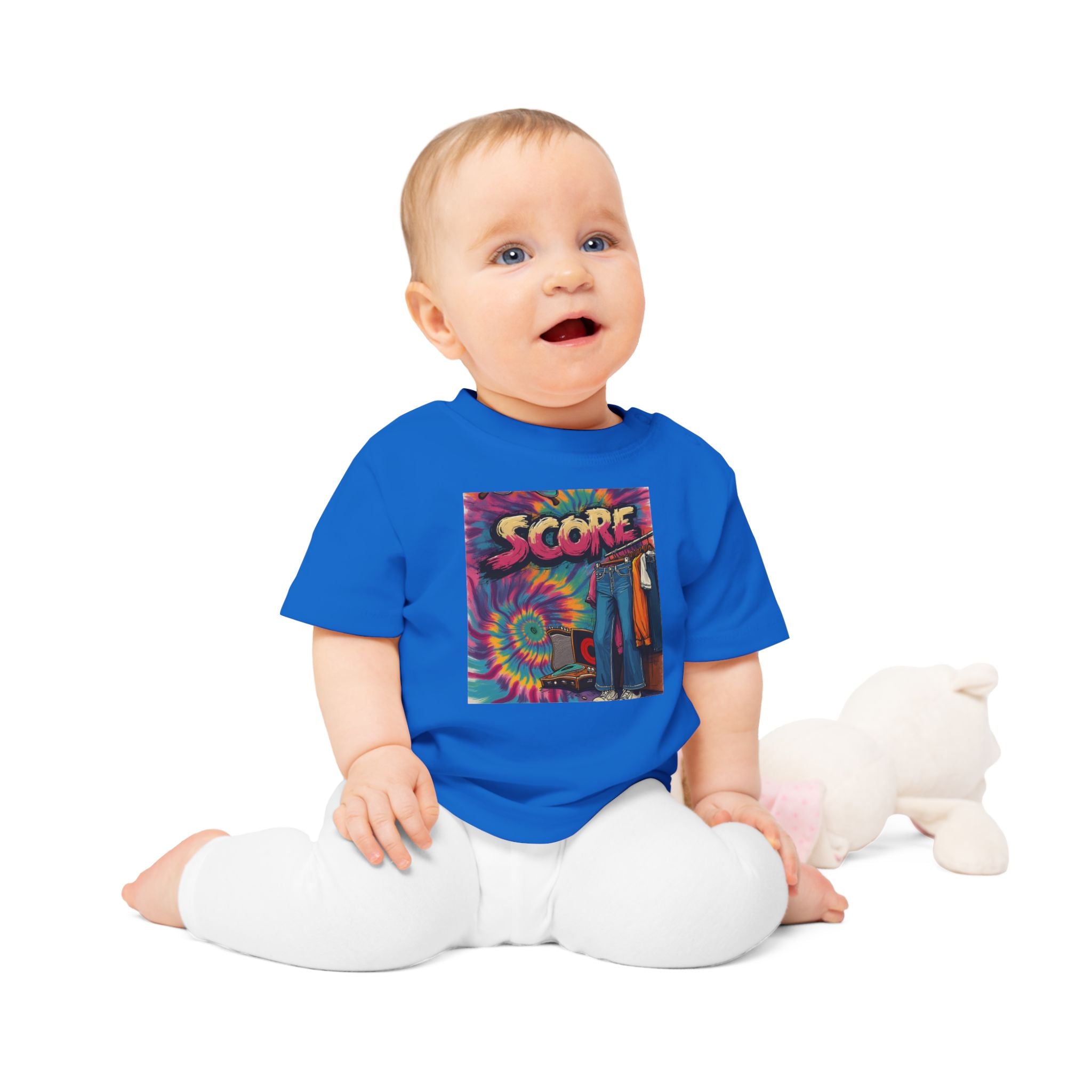 Score Tie-Dye Baby T-Shirt — Retro Arcade Vibe Infant Tee