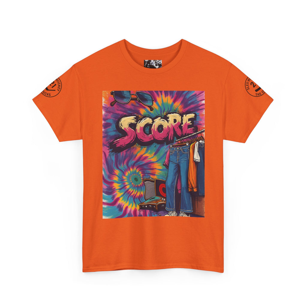 Score Tie-Dye Graphic Tee — Retro Skateboard Streetwear