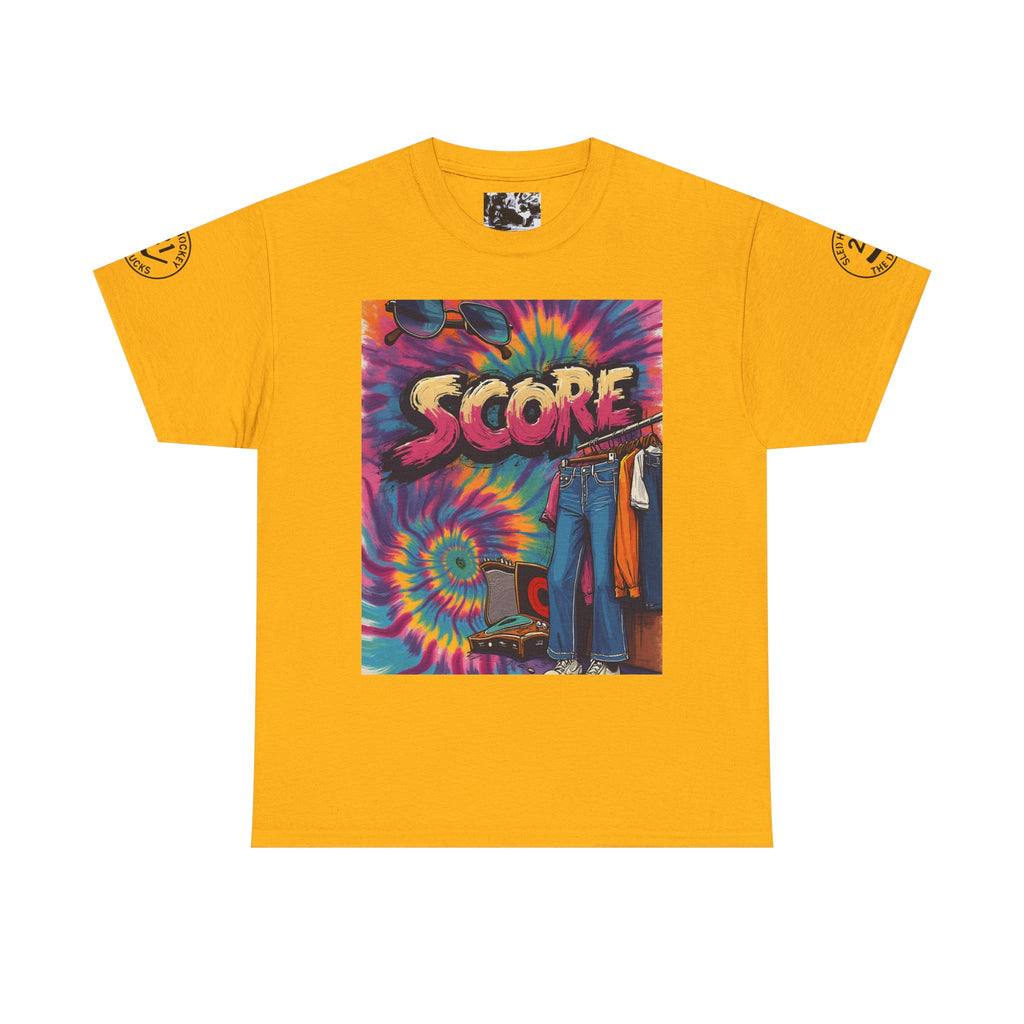 Score Tie-Dye Graphic Tee — Retro Skateboard Streetwear