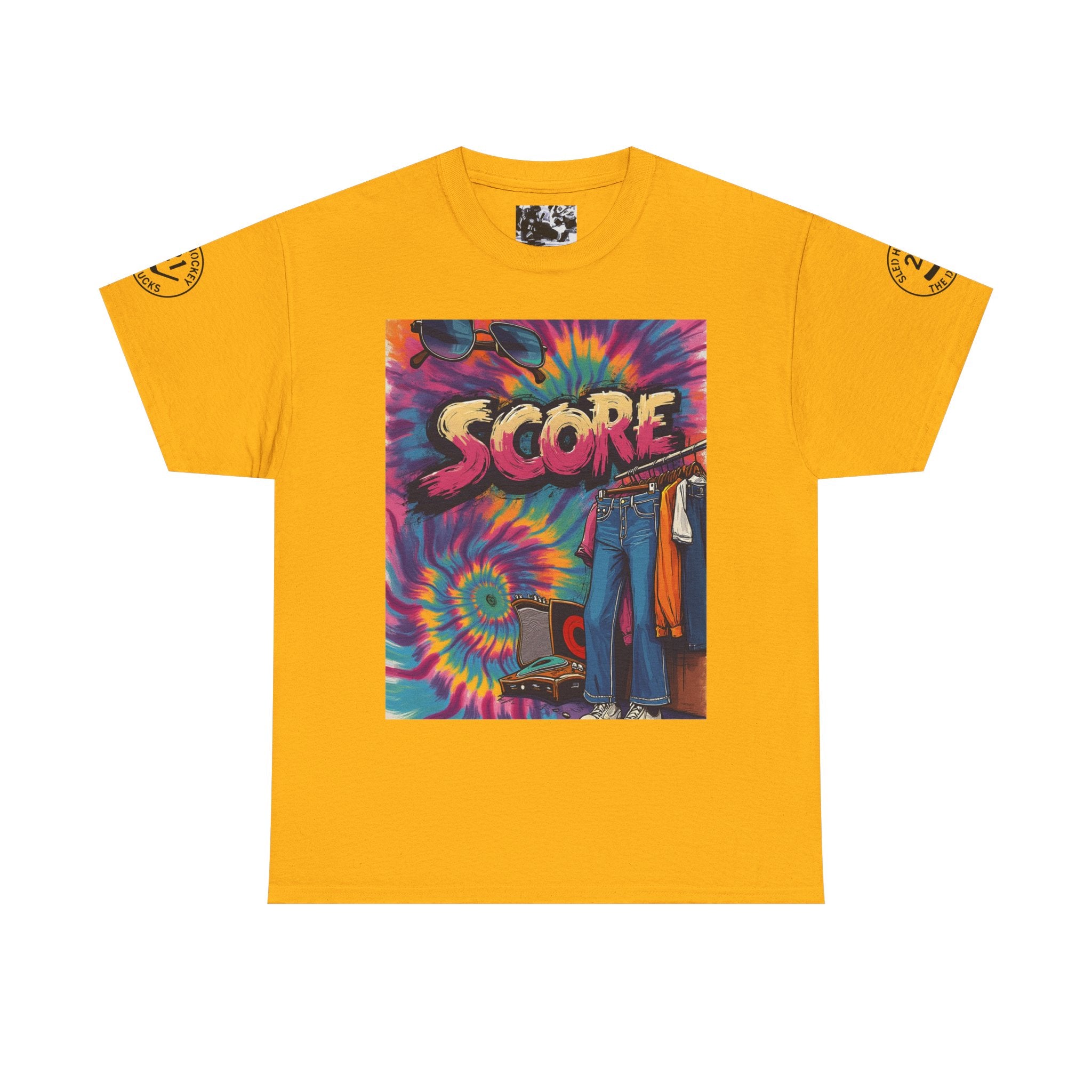 Score Tie-Dye Graphic Tee — Retro Skateboard Streetwear