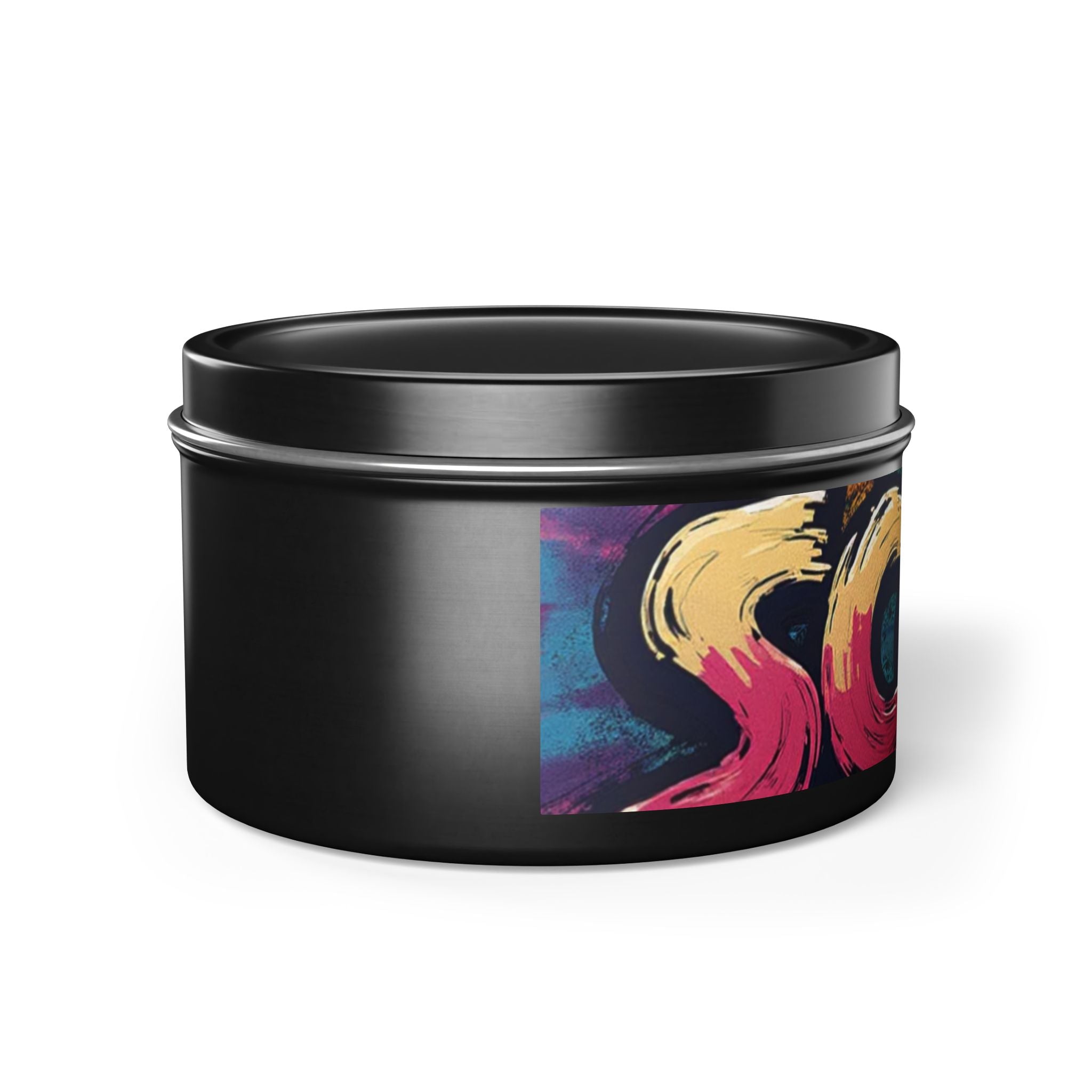 S C O R E Neon Brushstroke Tin Candle — Bold Gamer & Retro Arcade Scented Candle