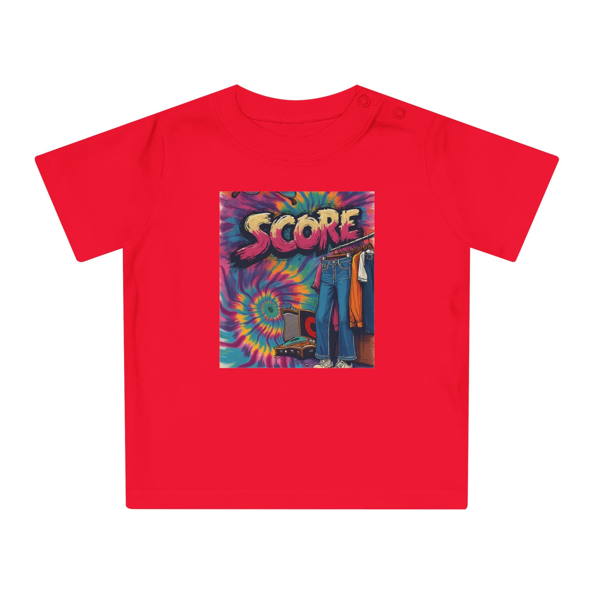 Score Tie-Dye Baby T-Shirt — Retro Arcade Vibe Infant Tee