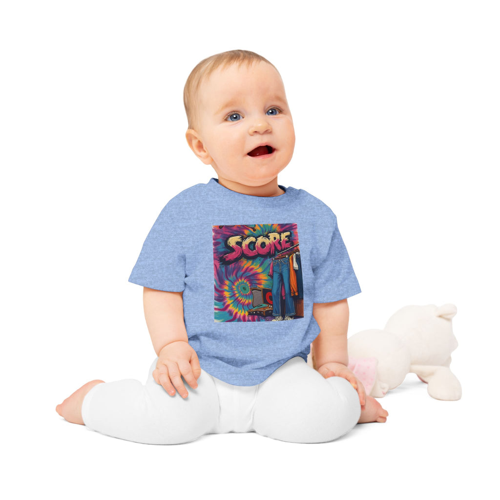 Score Tie-Dye Baby T-Shirt — Retro Arcade Vibe Infant Tee