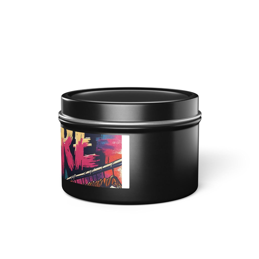 S C O R E Neon Brushstroke Tin Candle — Bold Gamer & Retro Arcade Scented Candle